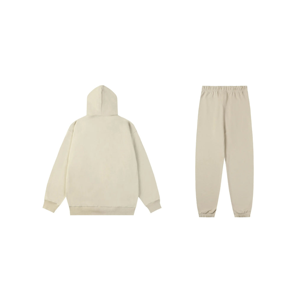 FOG Hooded ESSENTIALS Clothing Light Cream Long Sleeve Tracksuit 2