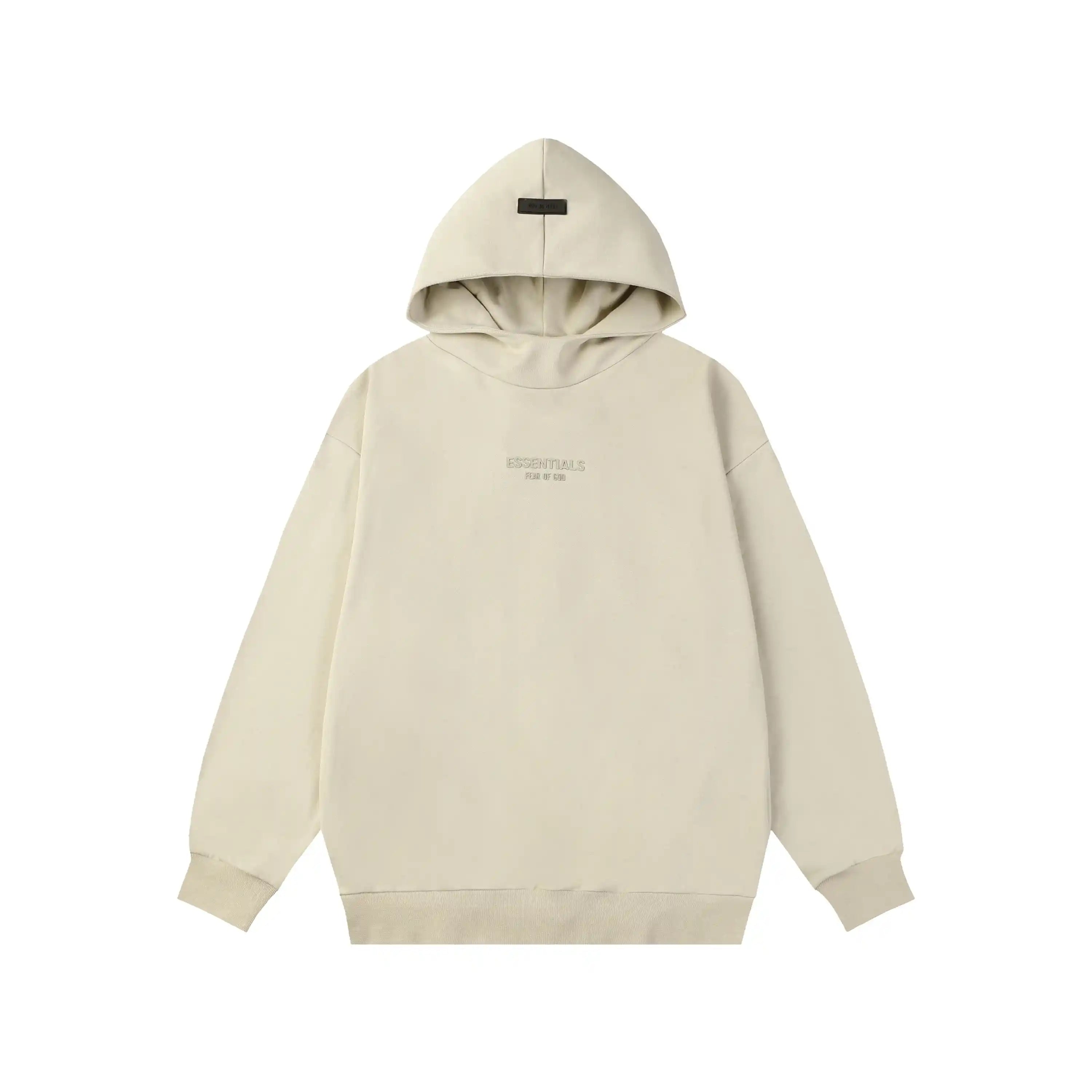 FOG Hooded ESSENTIALS Clothing Light Cream Long Sleeve Tracksuit 3