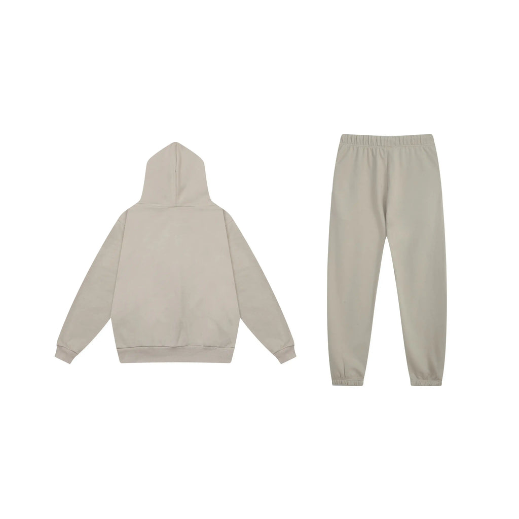 FOG Hooded ESSENTIALS Clothing Pastel Grey Long Sleeve Tracksuit 2
