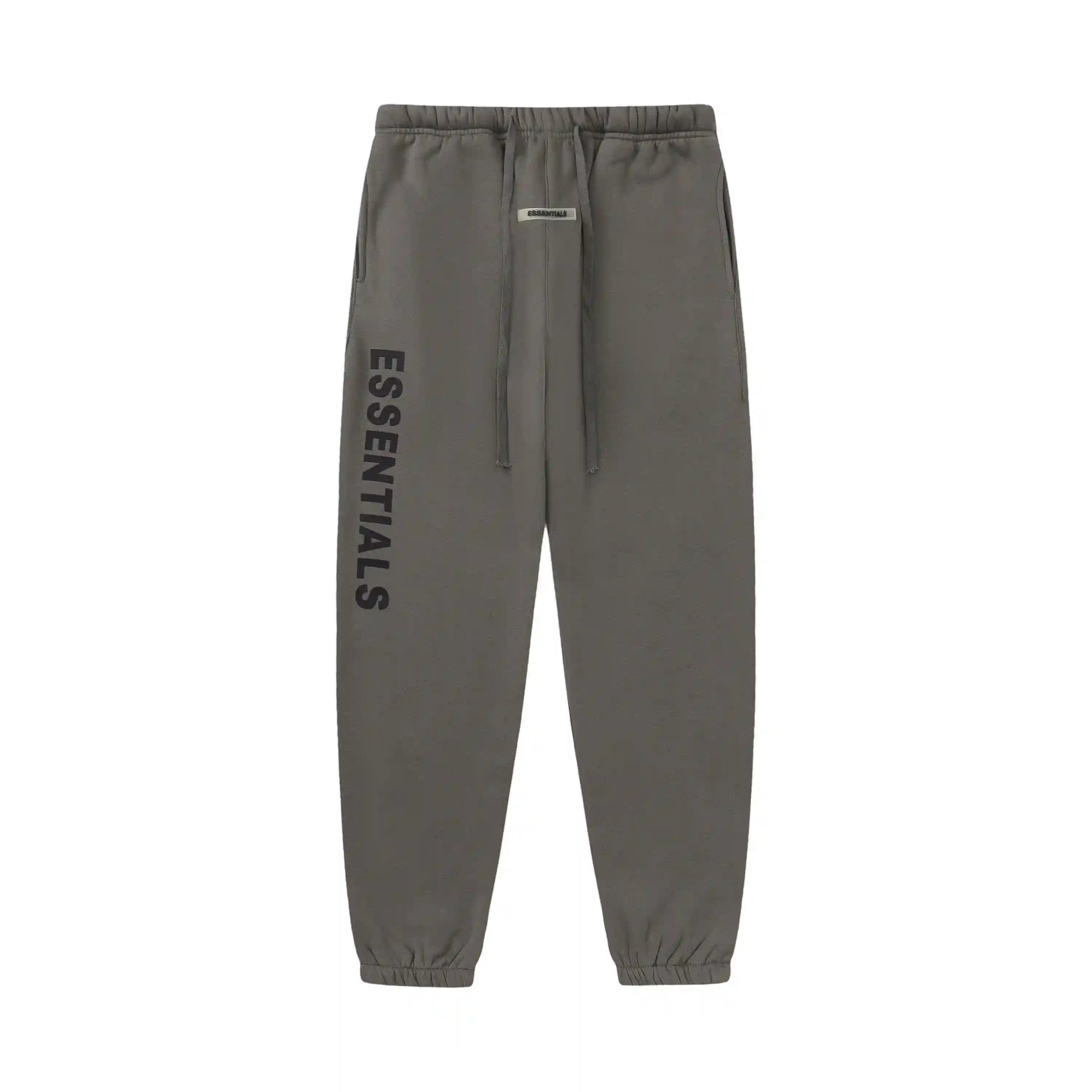 Fear of God Essentials grey tracksuit back view zip hoodie and joggers