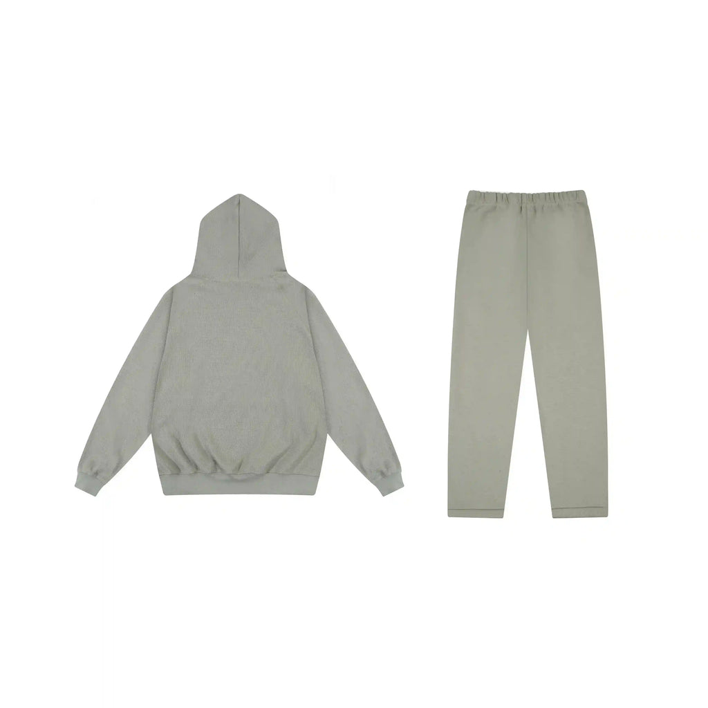 FOG Hooded Pure ESSENTIALS Clothing Heathered Grey Long Sleeve Tracksuit 2