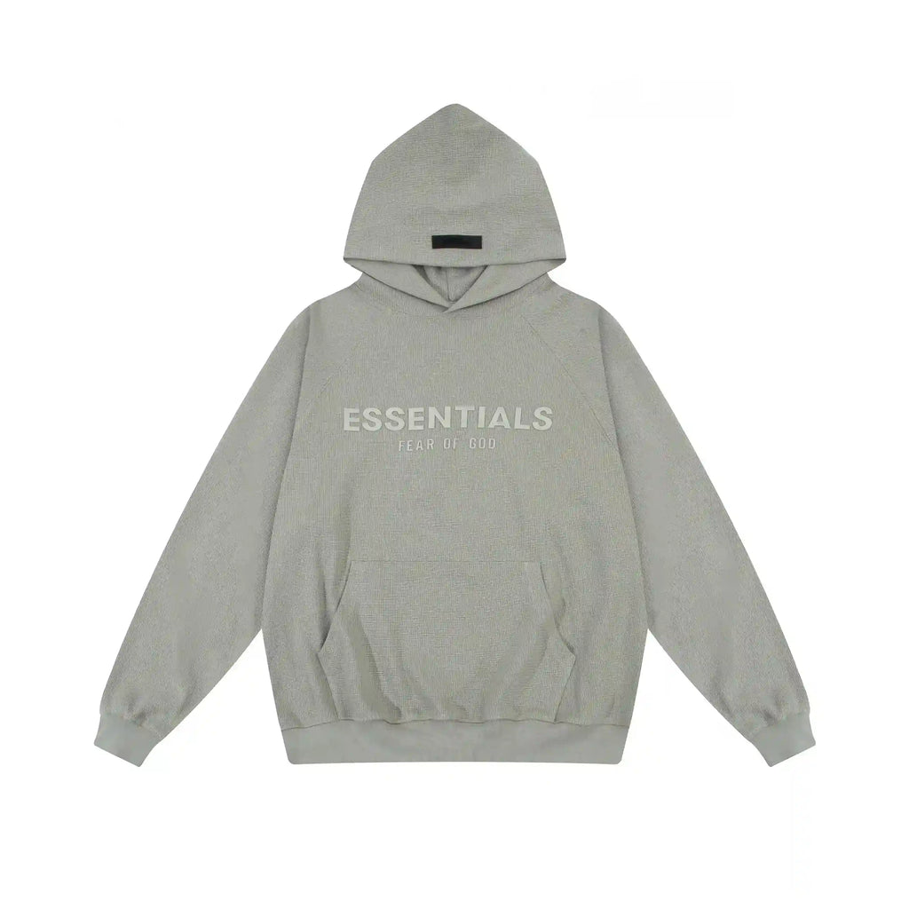 FOG Hooded Pure ESSENTIALS Clothing Heathered Grey Long Sleeve Tracksuit 3