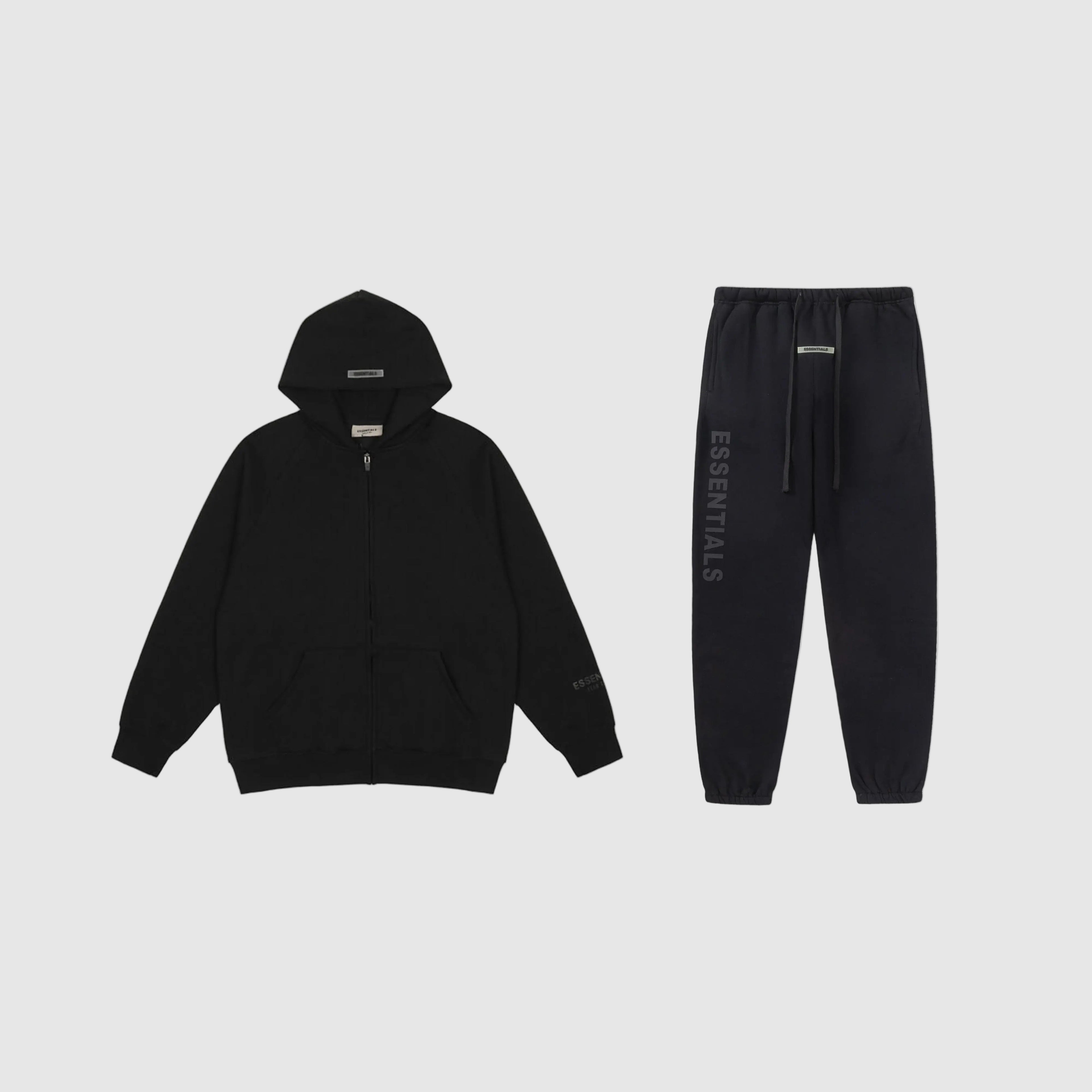 FOG Pure Hooded ESSENTIALS Clothing Black Long Sleeve Tracksuit 1