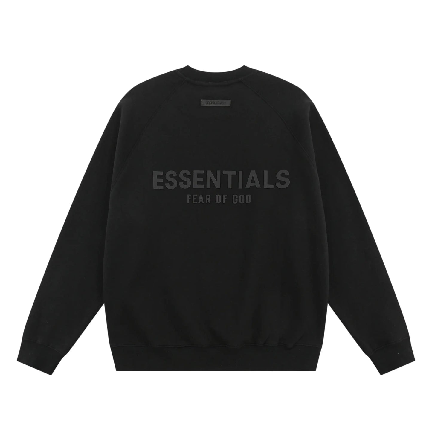 Design details of Essentials black urban fleece tracksuit by Fear Of God