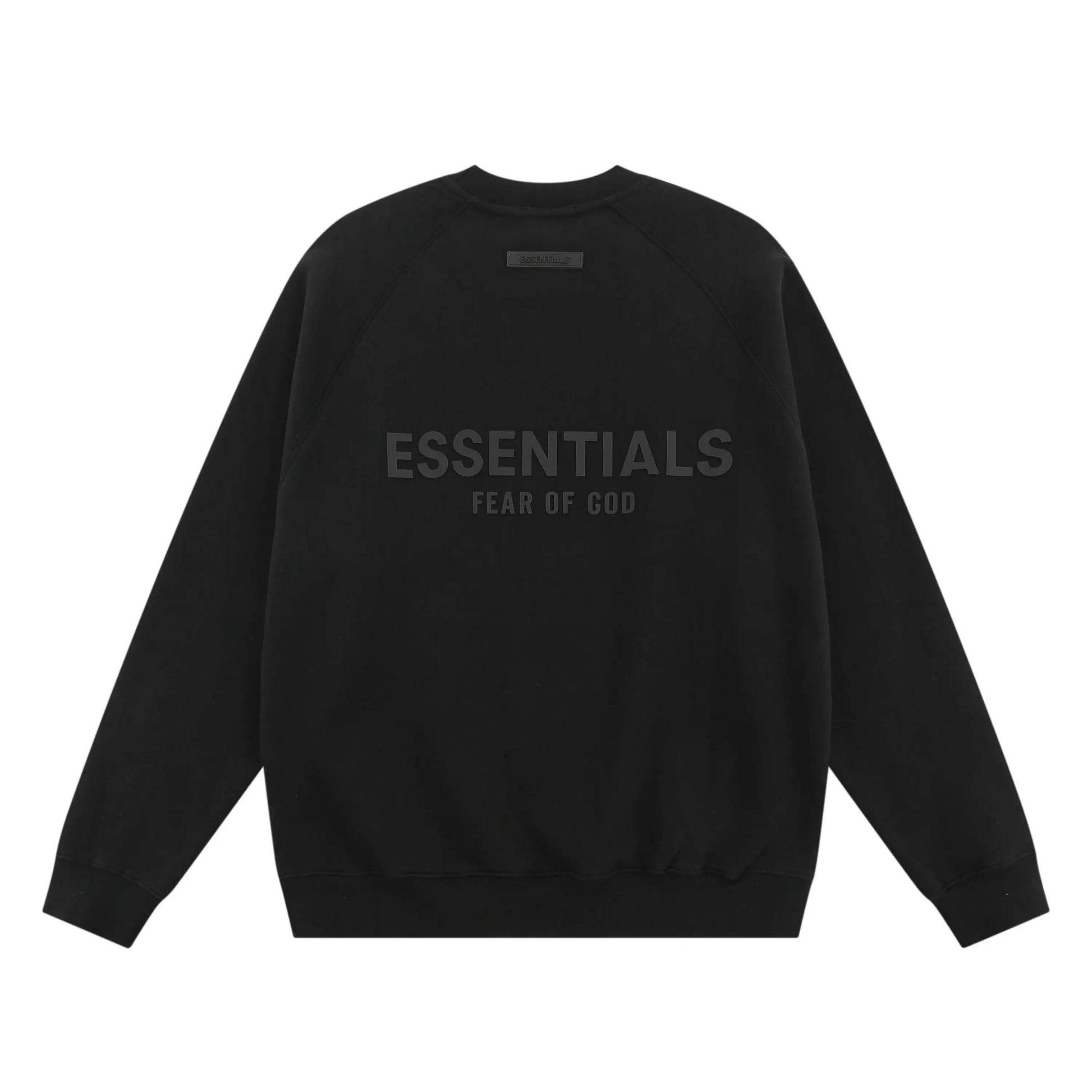 Design details of Essentials black urban fleece tracksuit by Fear Of God