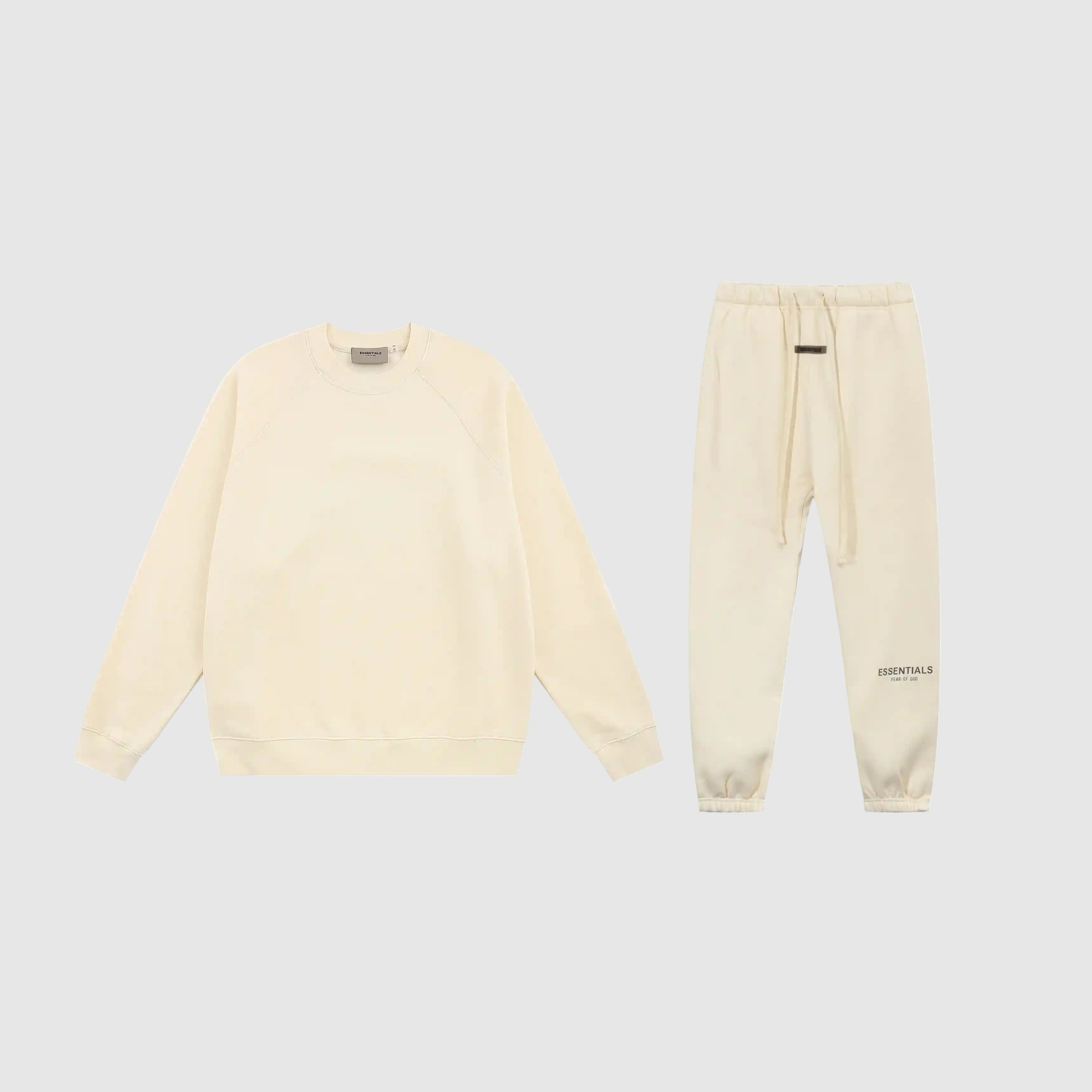 FOG Pure White ESSENTIALS Clothing Light Cream Long Sleeve Tracksuit 1