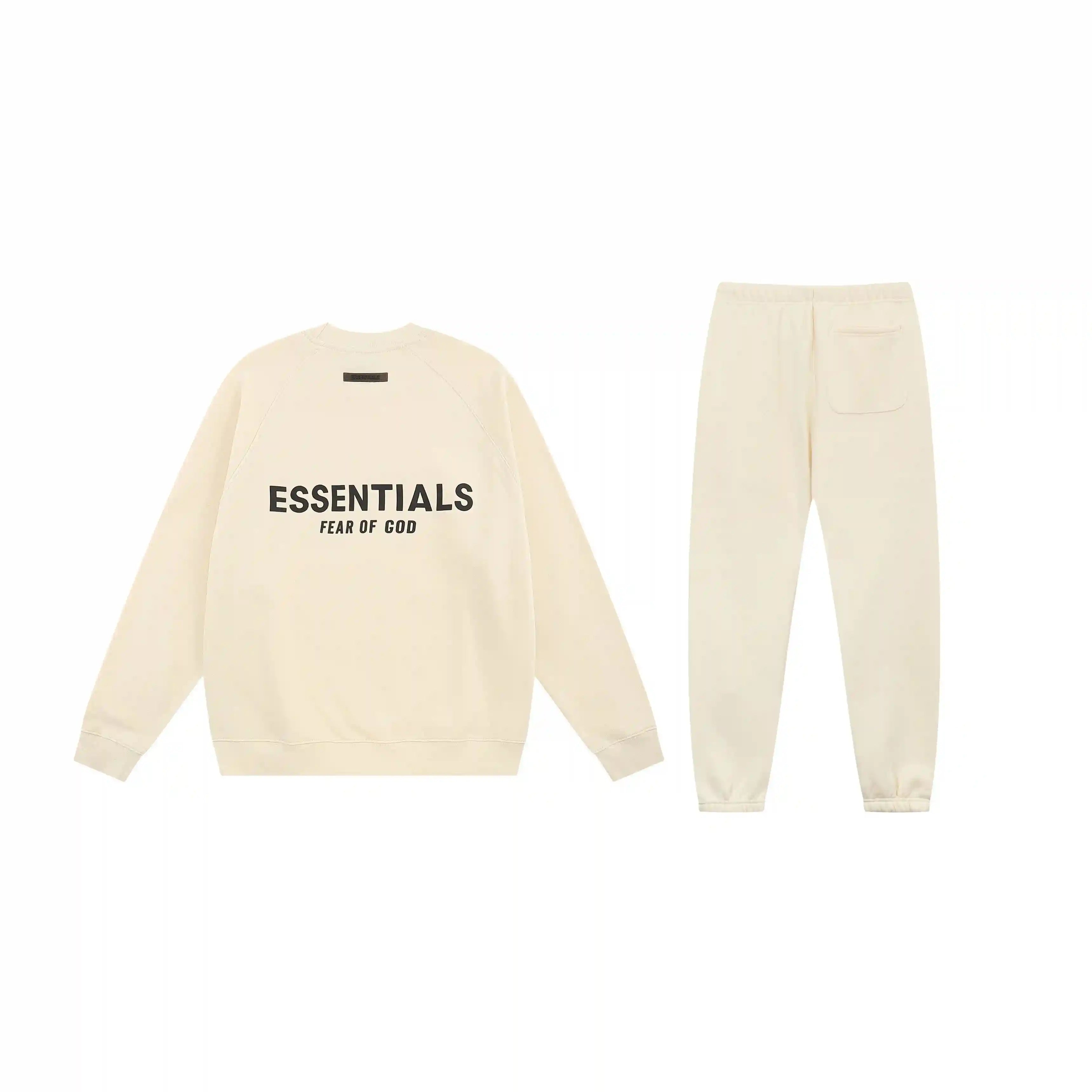 FOG Pure White ESSENTIALS Clothing Light Cream Long Sleeve Tracksuit 2