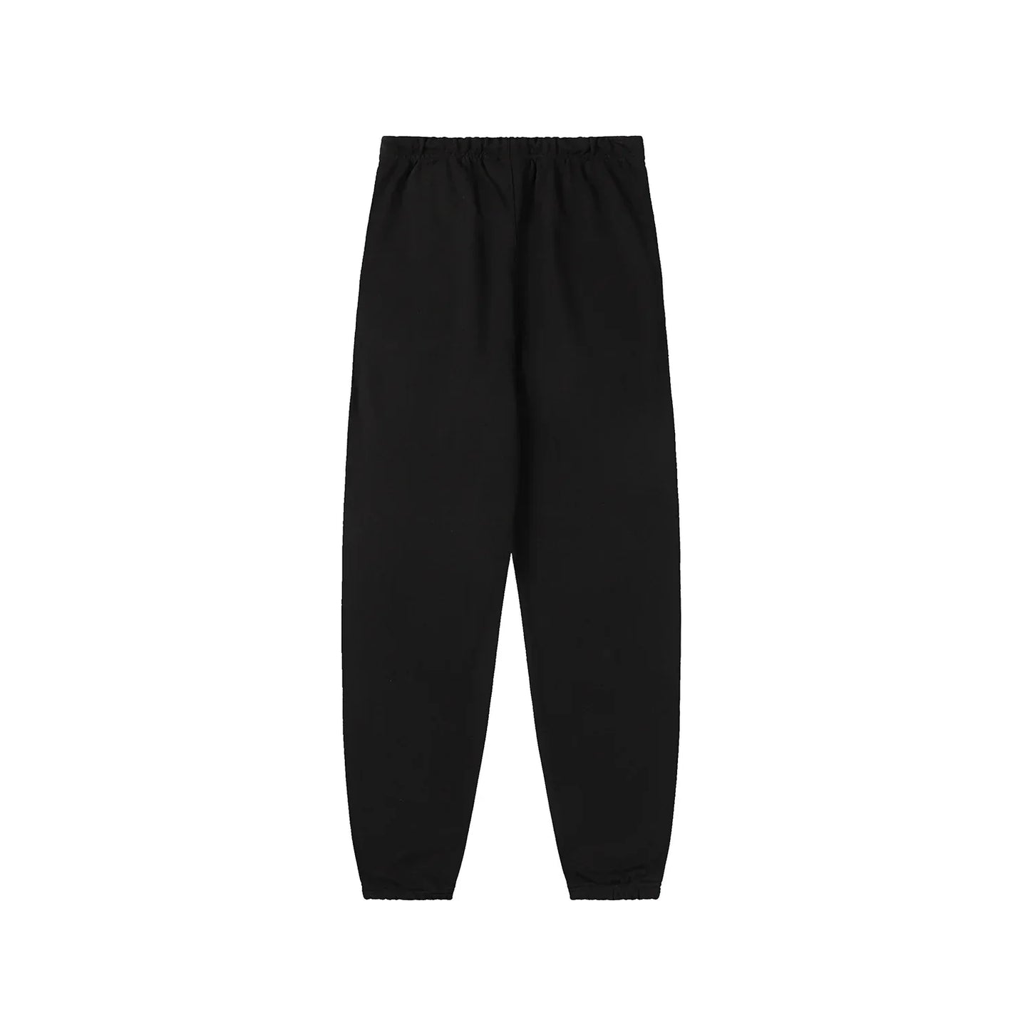 Fear of God Essentials black tracksuit back view hoodie and joggers