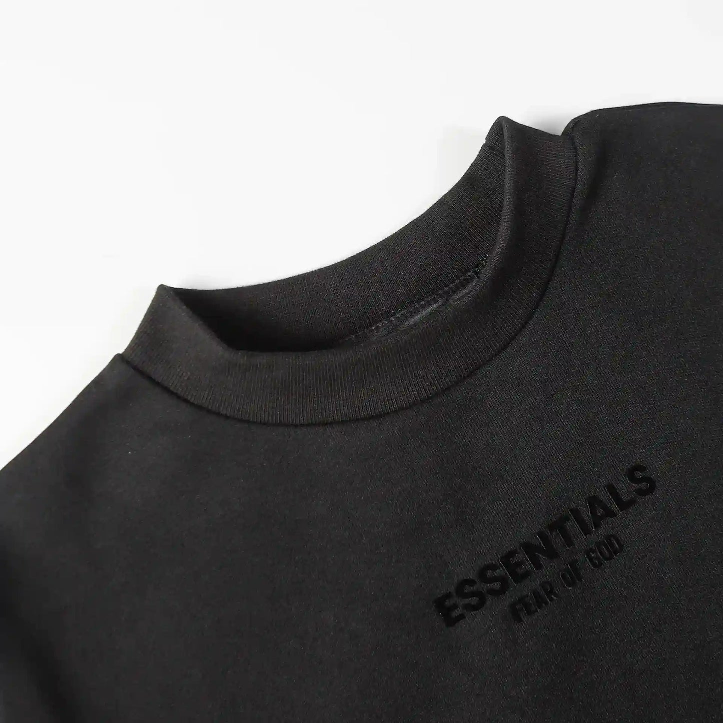 Essentials Black Hoodie Set back view – Fear of God set