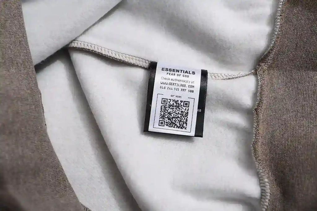 Fear Of God Essentials Zip Dark Heathered Oatmeal Hoodie