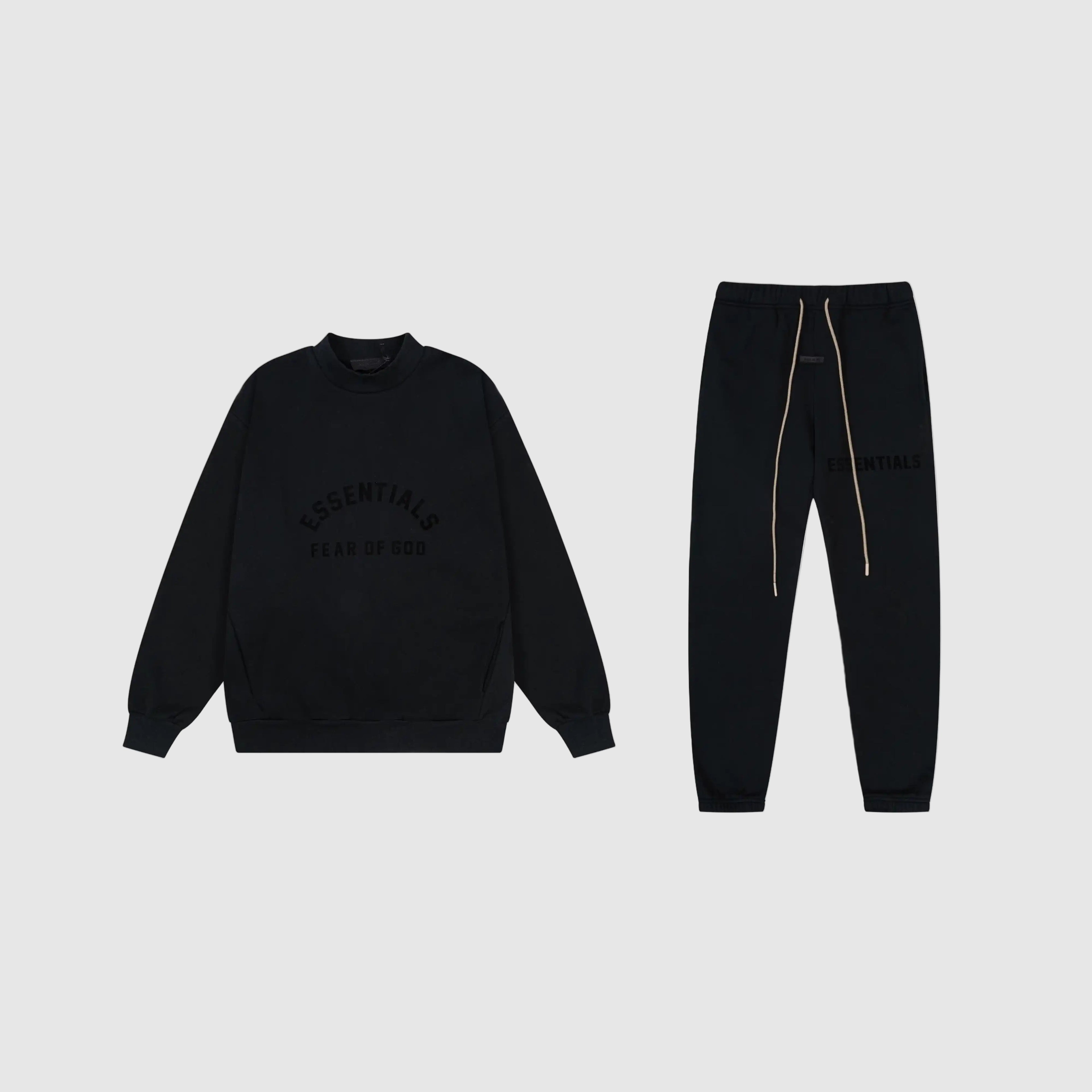 Fear of God ESSENTIALS Clothing Black Tracksuit 1