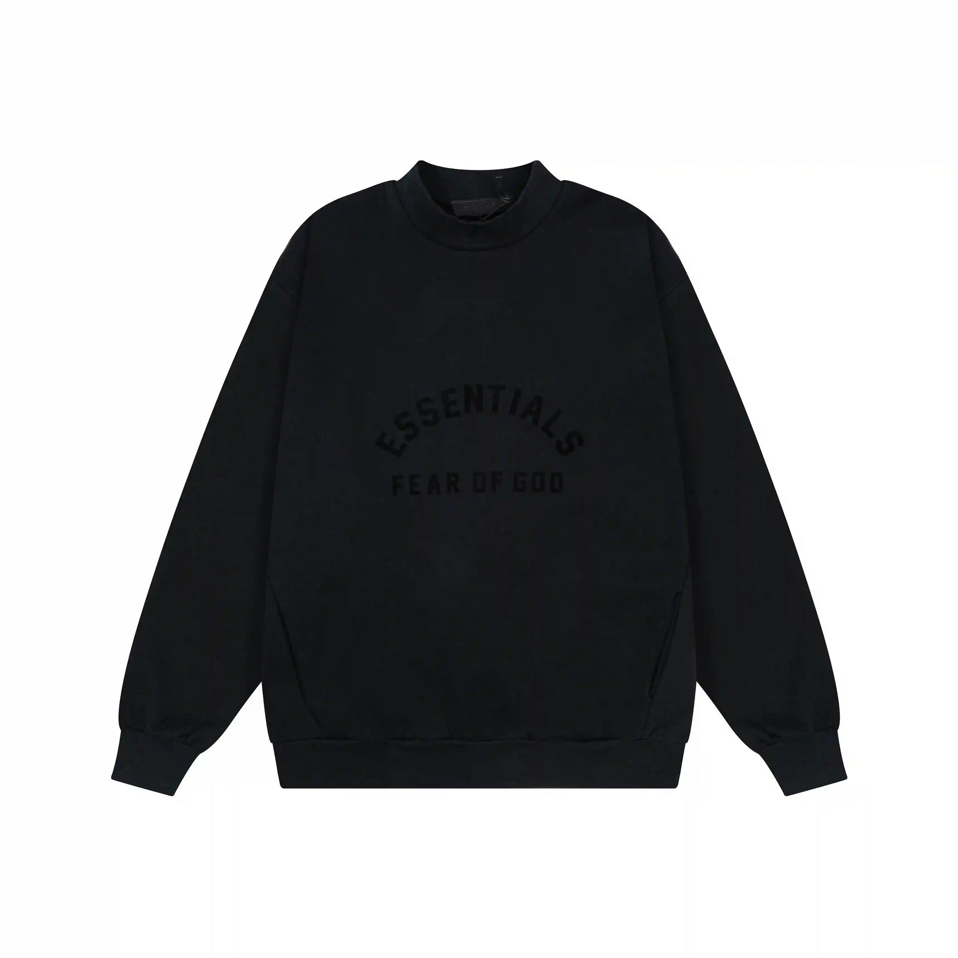 Essentials black classic comfort fleece joggers with elastic waistband comfort by Fear Of God