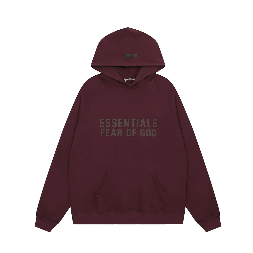 Fear of God ESSENTIALS Clothing Wine Berry Longsleeve Tracksuit 3