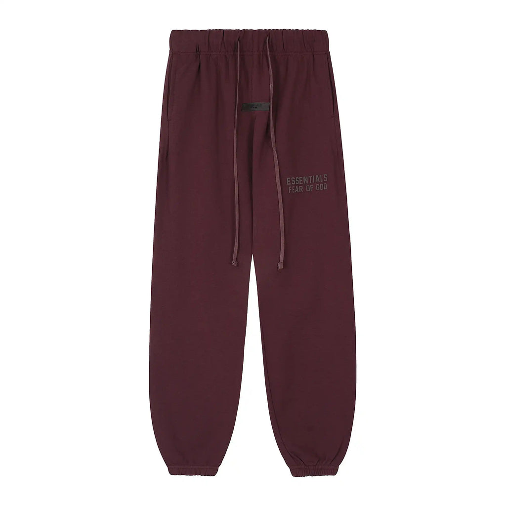 Fear of God ESSENTIALS Clothing Wine Berry Longsleeve Tracksuit 5