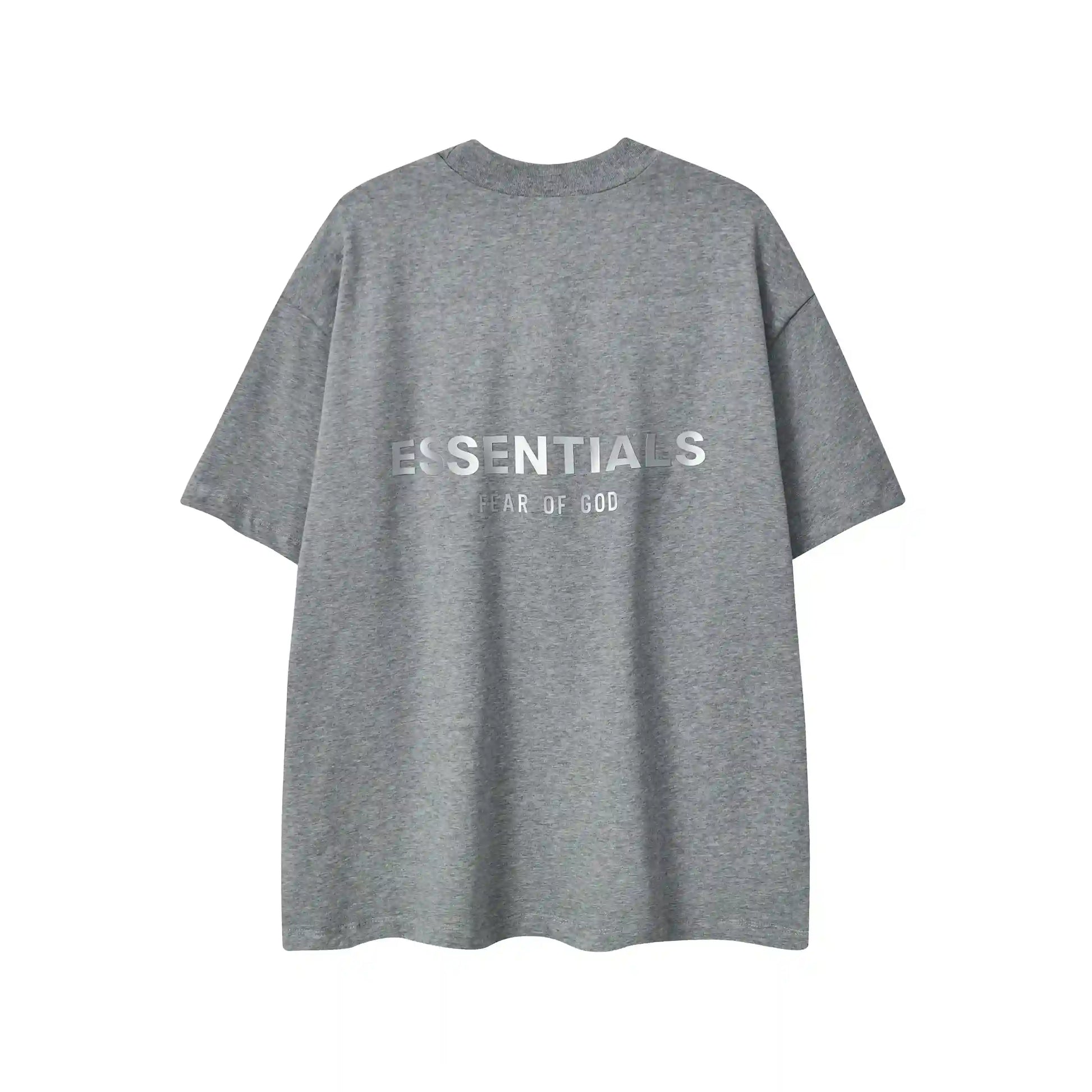 Fear of God ESSENTIALS Dark Oatmeal Classic T-Shirt - back view | Essentials T-Shirt
