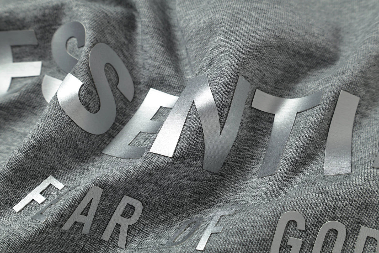 Fear of God ESSENTIALS Dark Oatmeal Classic T-Shirt - logo view | Essentials T-Shirt