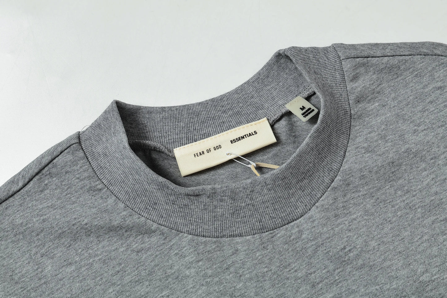 Fear of God ESSENTIALS Dark Oatmeal Classic T-Shirt - top view | Essentials T-Shirt
