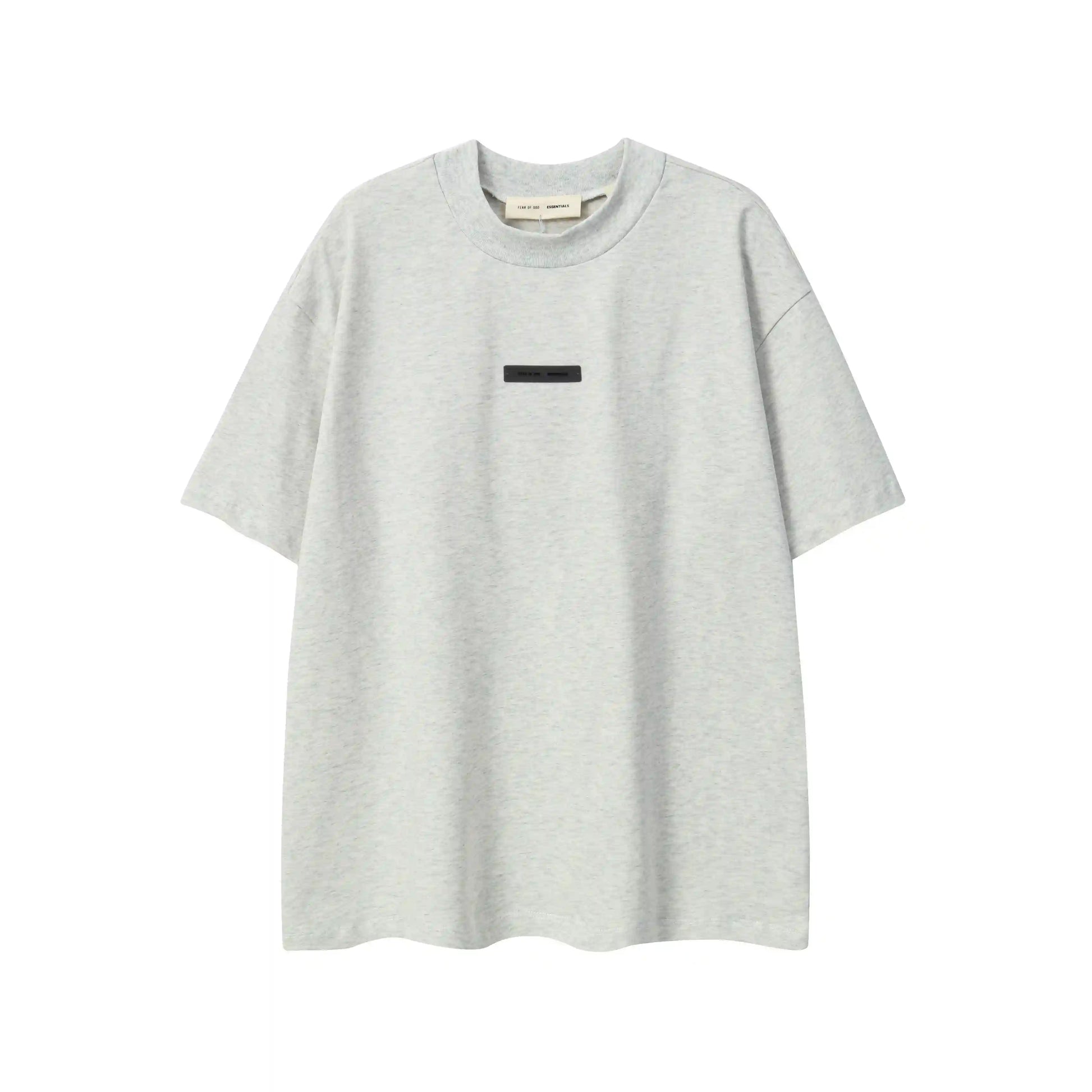 Fear of God ESSENTIALS Light Oatmeal Classic T-Shirt - Front View | Essentials T-Shirt