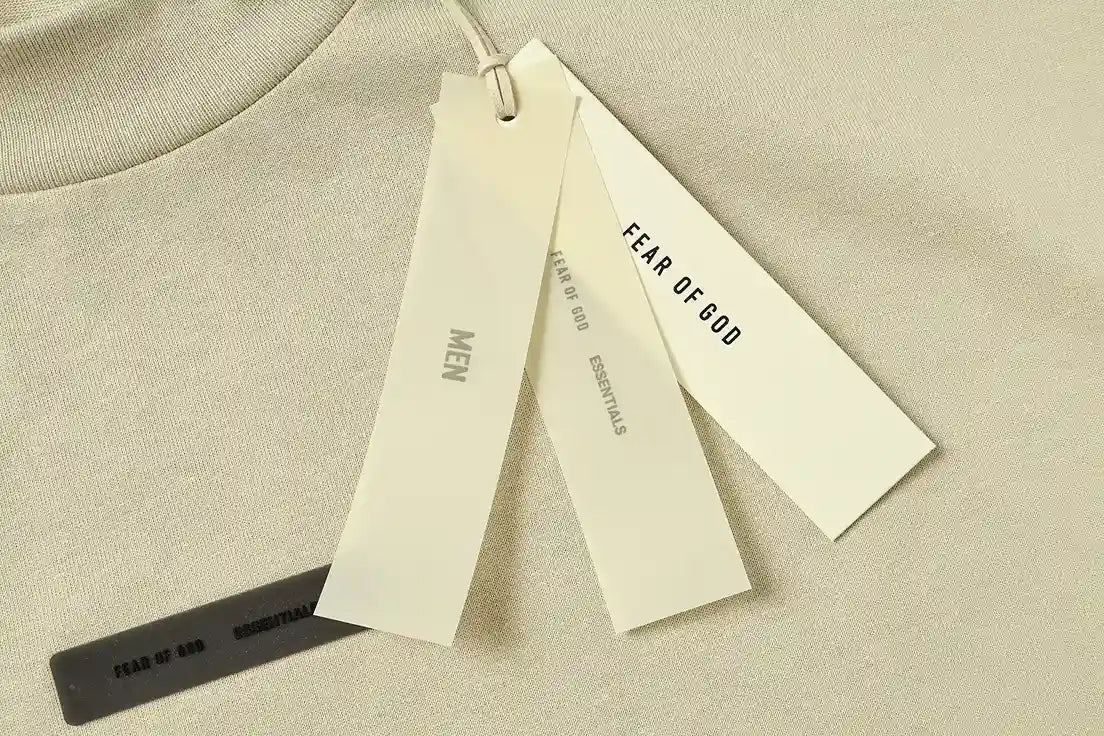 Fear of God ESSENTIALS Wheat Classic T-Shirt - Detail View | Essentials T-Shirt