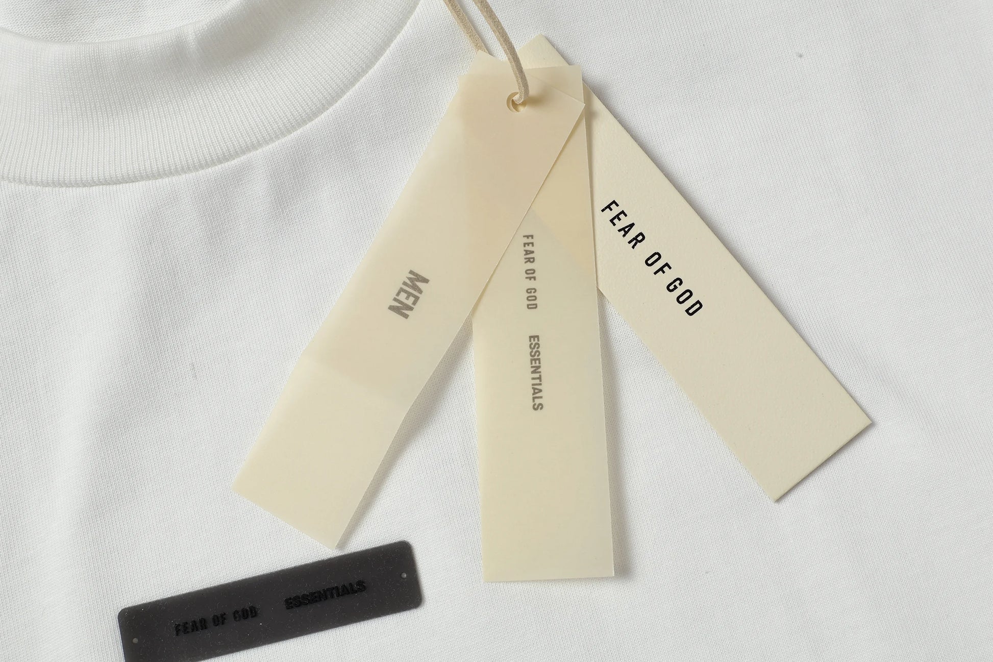 Fear of God ESSENTIALS White Classic T-Shirt -  detail view | Essentials T-Shirt
