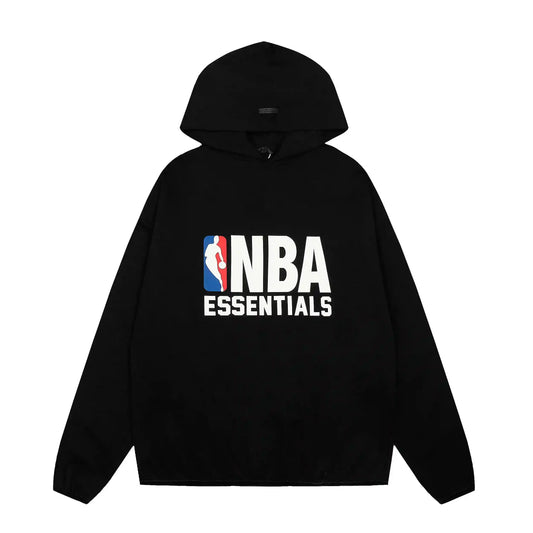 Fear of God Essentials Black Hoodie - Front View | Black Essentials Hoodie Men Women