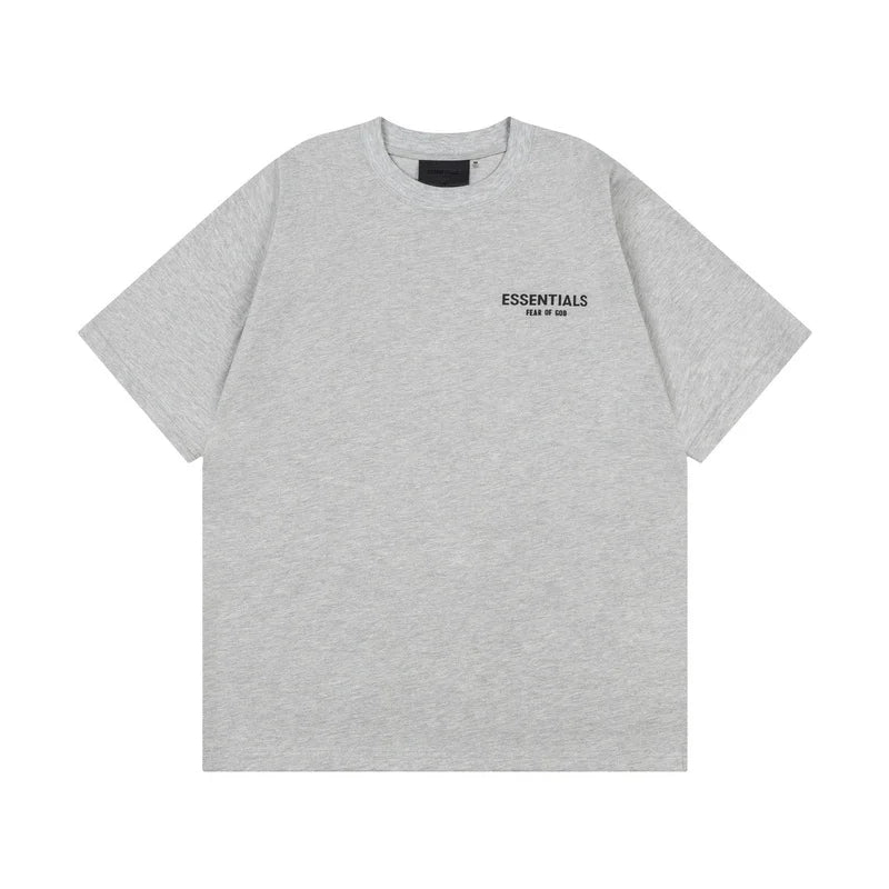 Fear of God Essentials Light Oatmeal Classic T-Shirt - Front View | Essentials T-Shirt