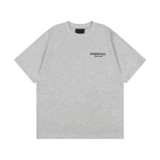 Fear of God Essentials Light Oatmeal Classic T-Shirt - Front View | Essentials T-Shirt