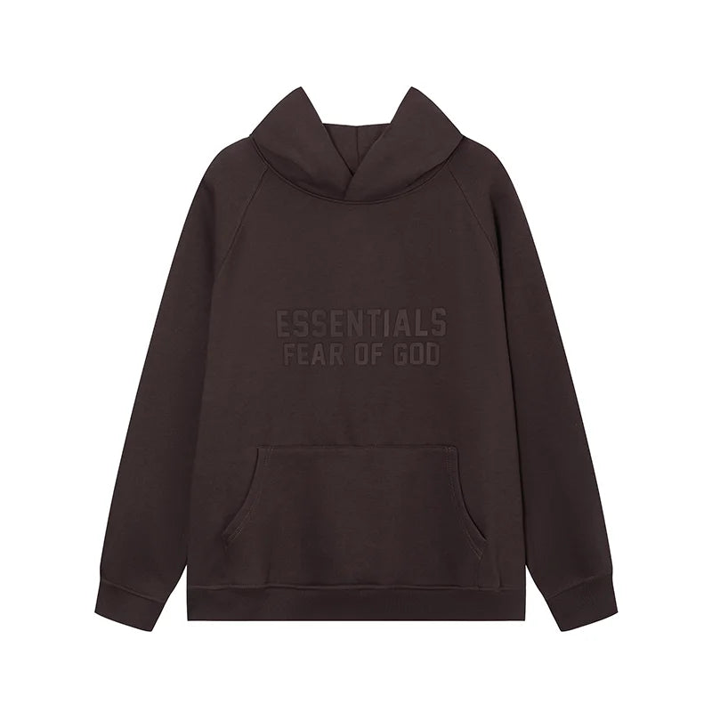 Fear of God Hooded ESSENTIALS Clothing Congo Brown Long Sleeve Tracksuit 3