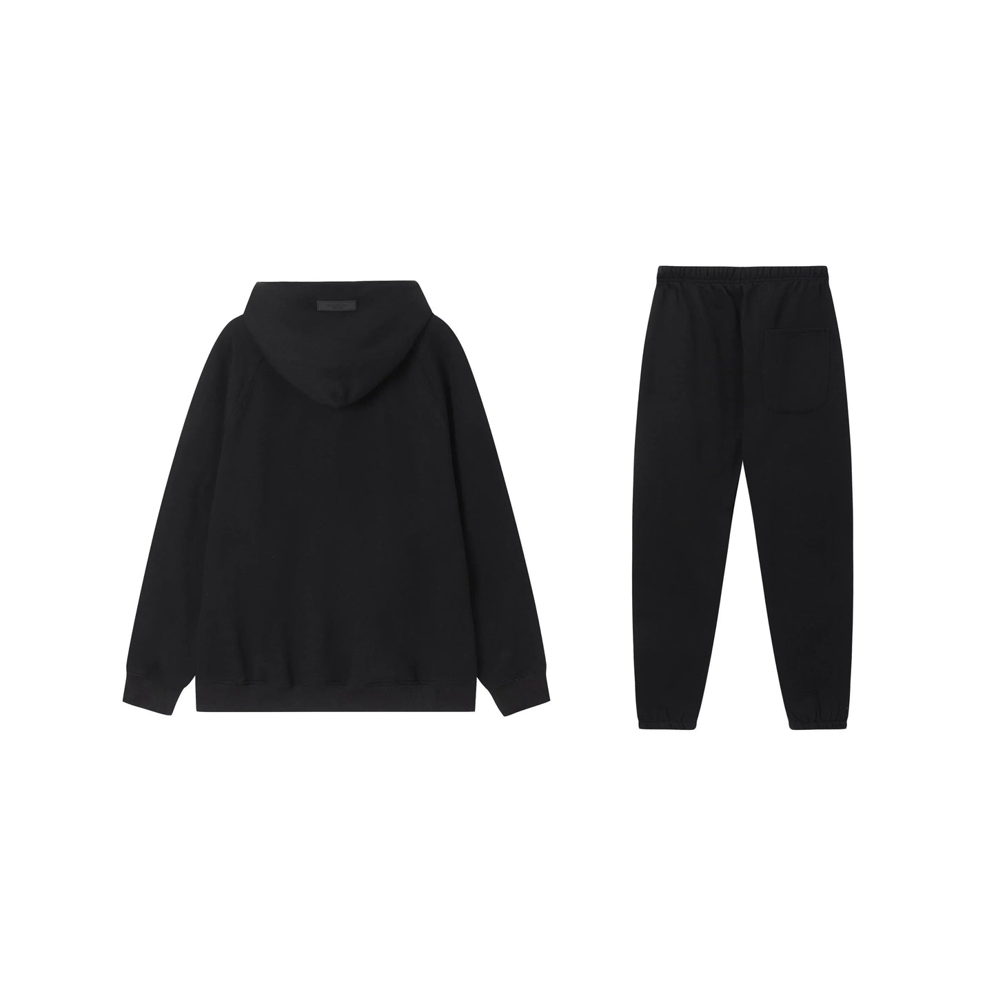 Essentials black everyday core fleece hoodie with soft interior detail by Fear Of God