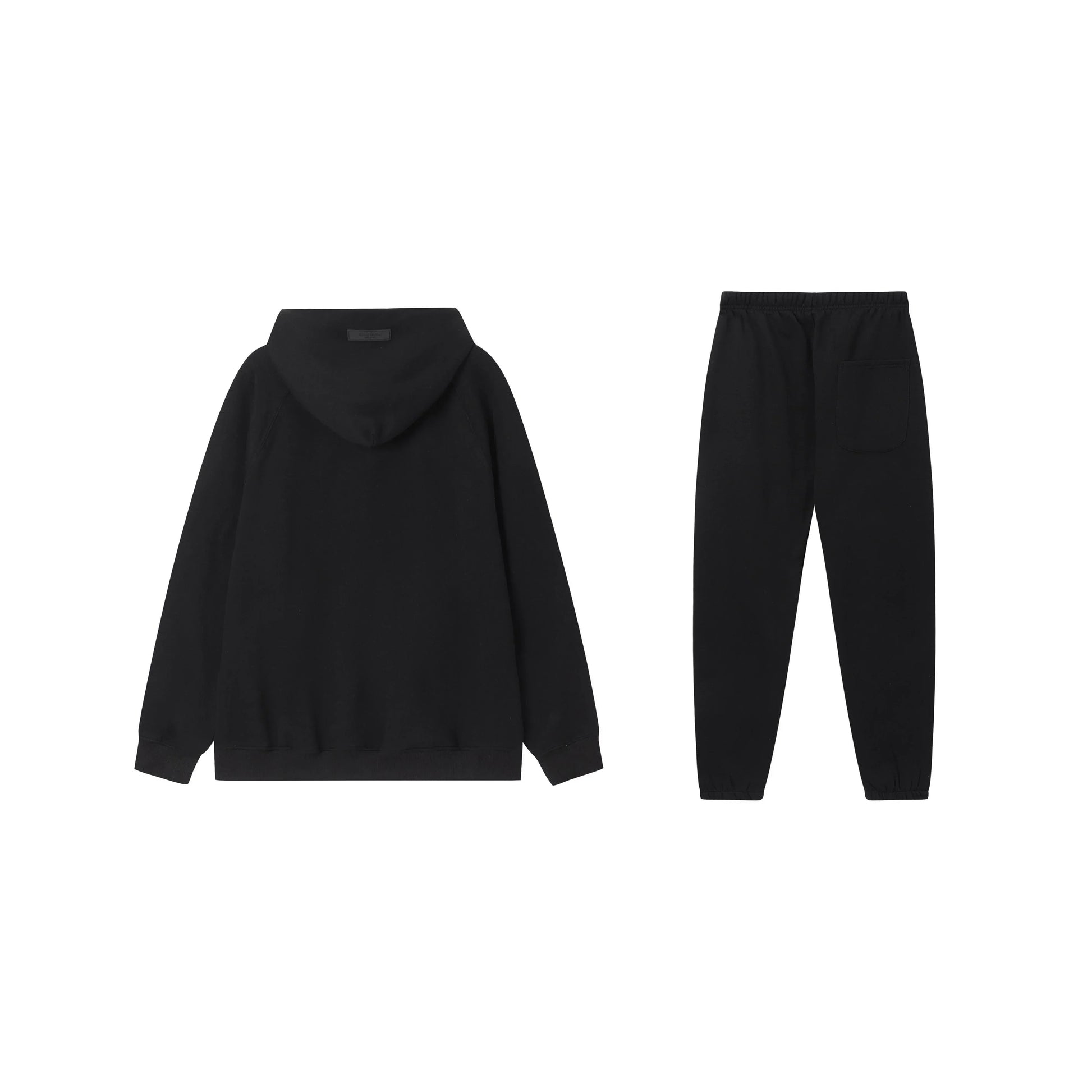 Essentials black everyday core fleece hoodie with soft interior detail by Fear Of God