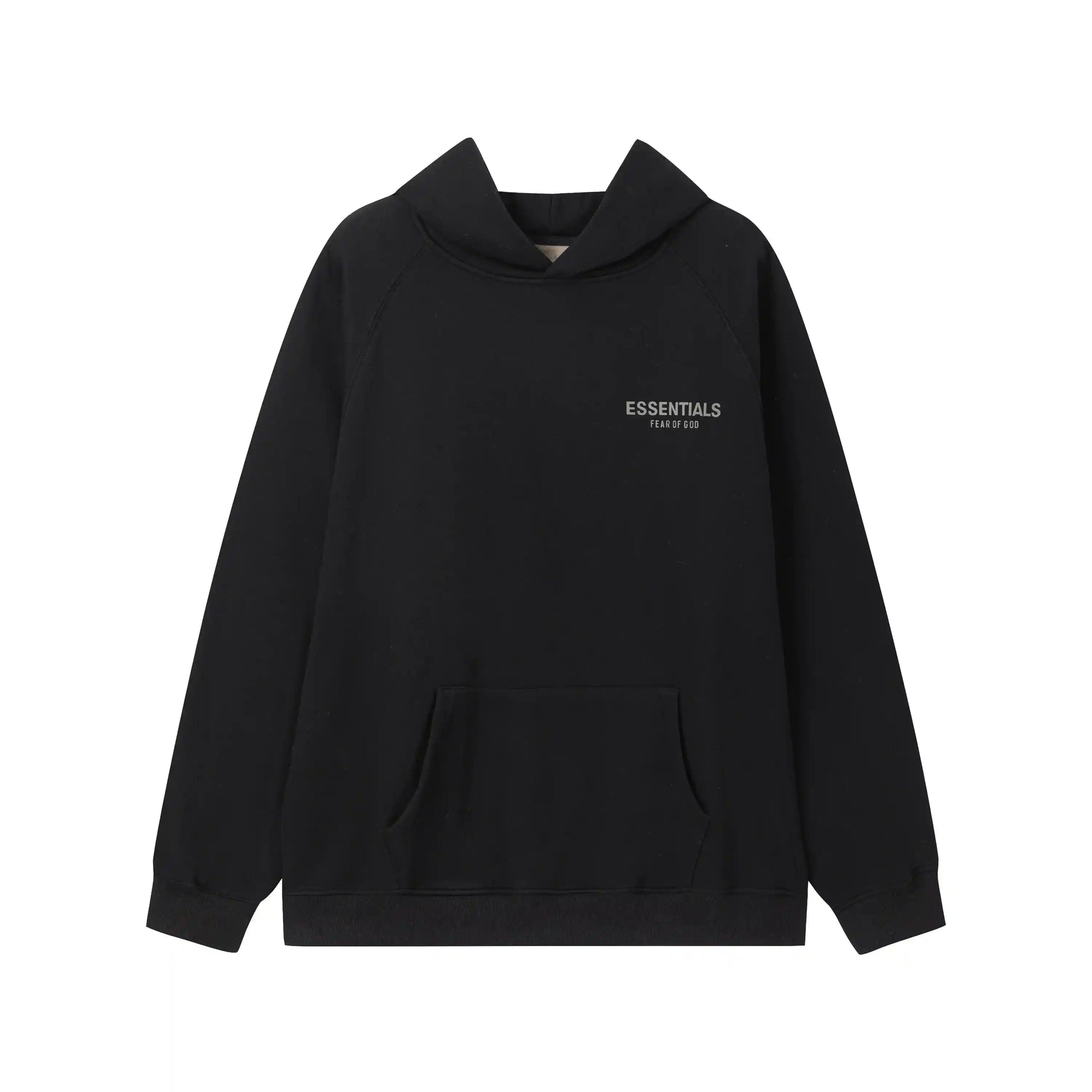 Essentials black everyday core fleece joggers with elastic waistband comfort by Fear Of God