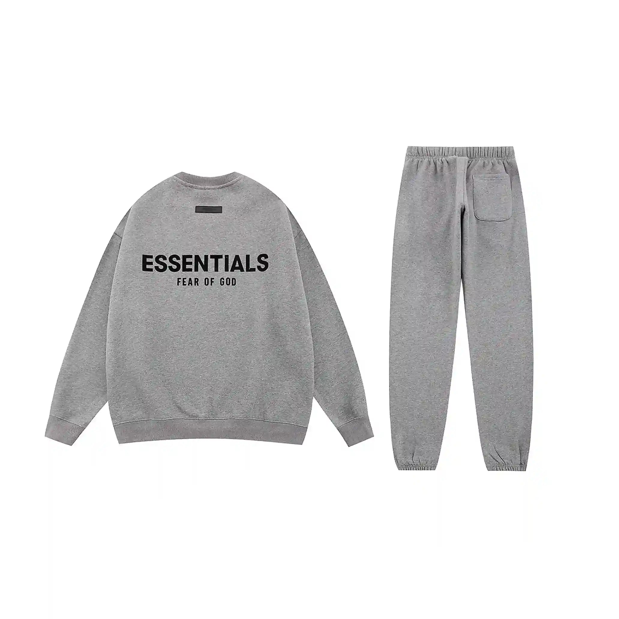 Fear of God Patch ESSENTIALS Clothing Dark Grey Heather Oatmeal Tracksuit 2