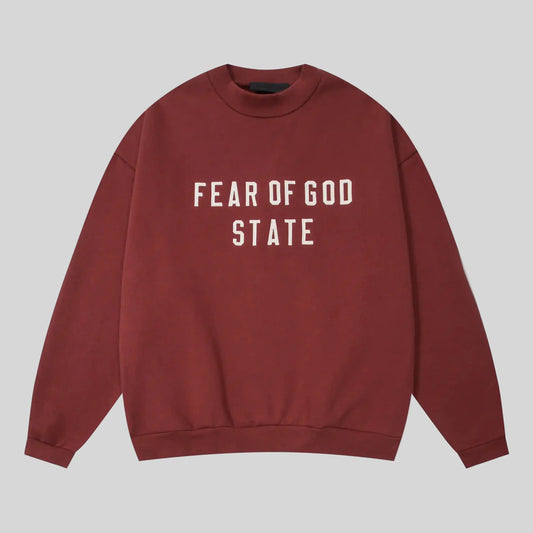 essentials dark chestnut sweatshirt relaxed fit streetwear