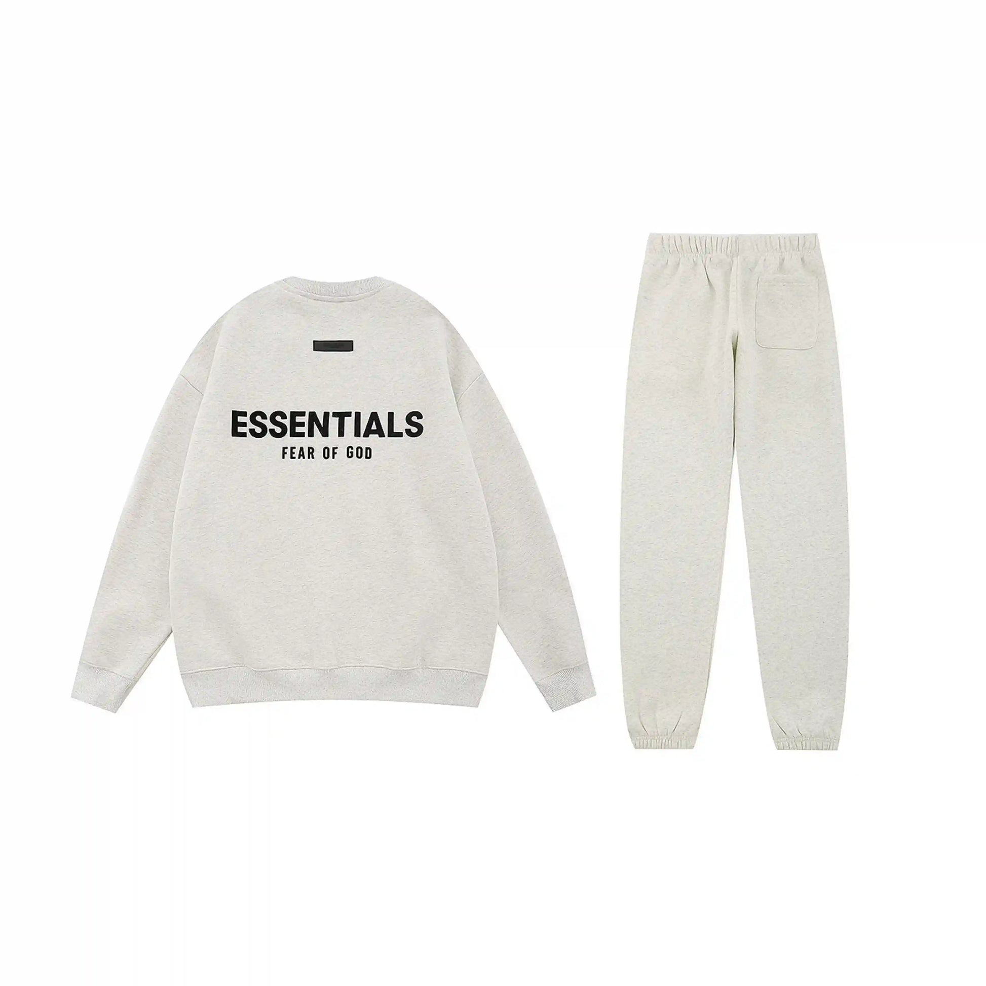 Essentials light heather oatmeal everyday fleece hoodie with soft fleece interior by Fear Of God
