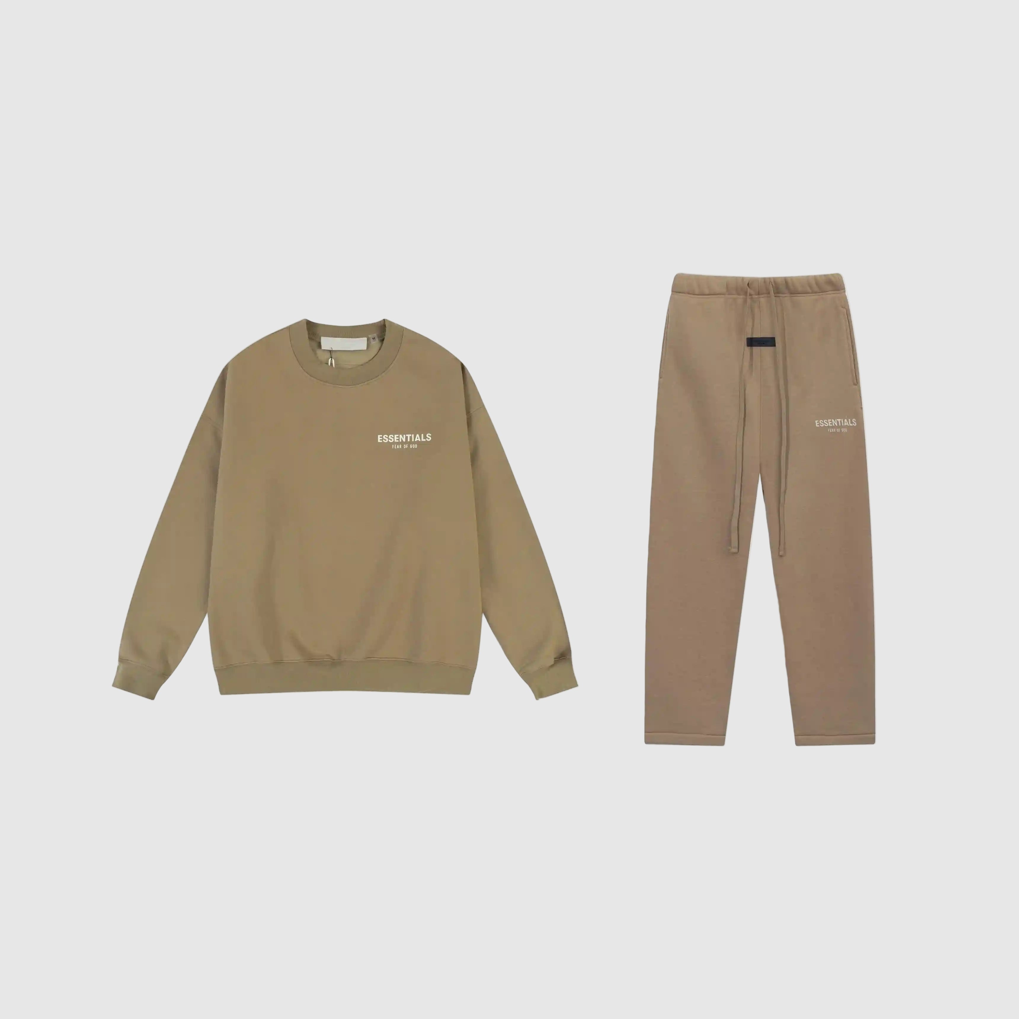 Fog ESSENTIALS Clothing Dark Beige Non-Hooded Tracksuit