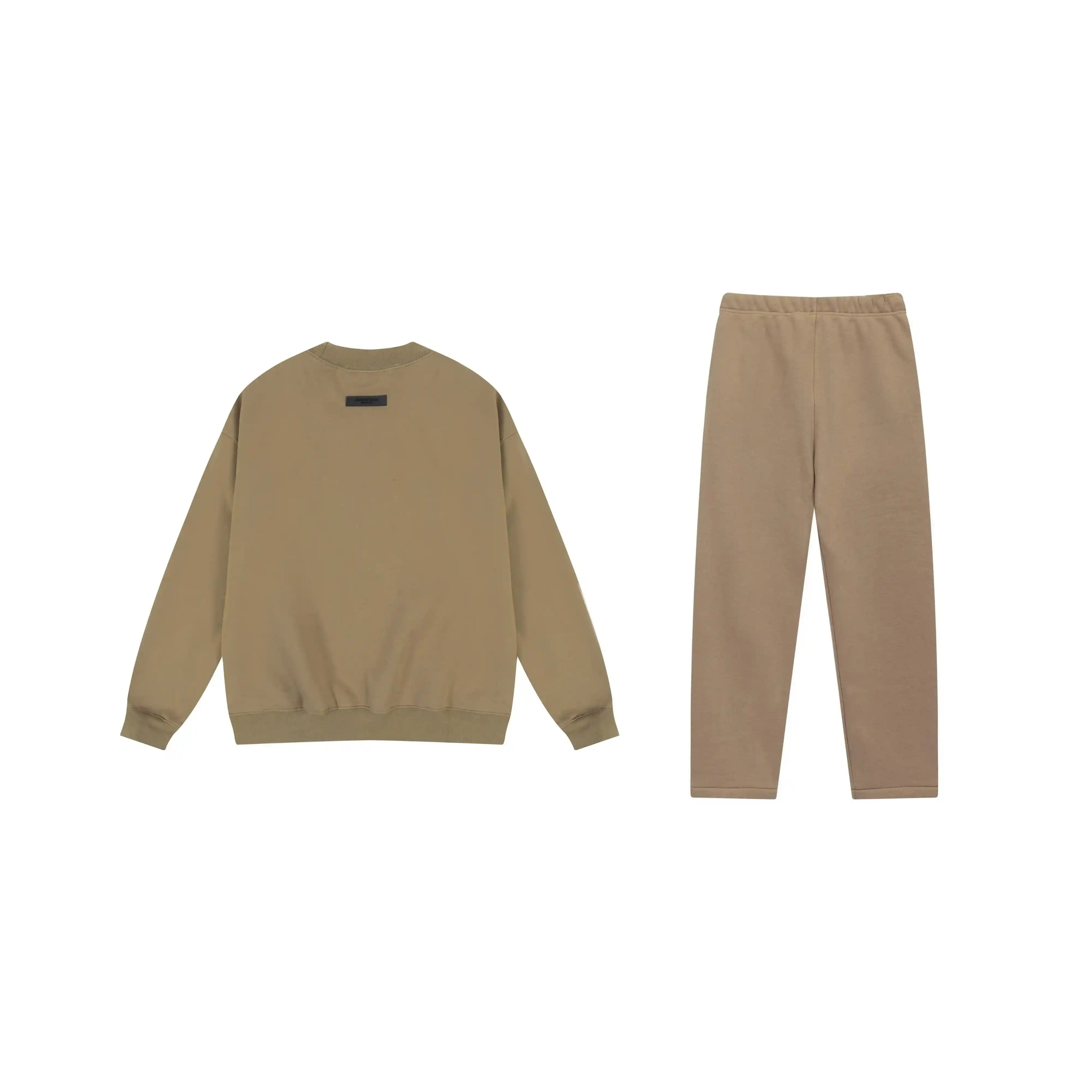 Fog ESSENTIALS Clothing Dark Beige Non-Hooded Tracksuit 2