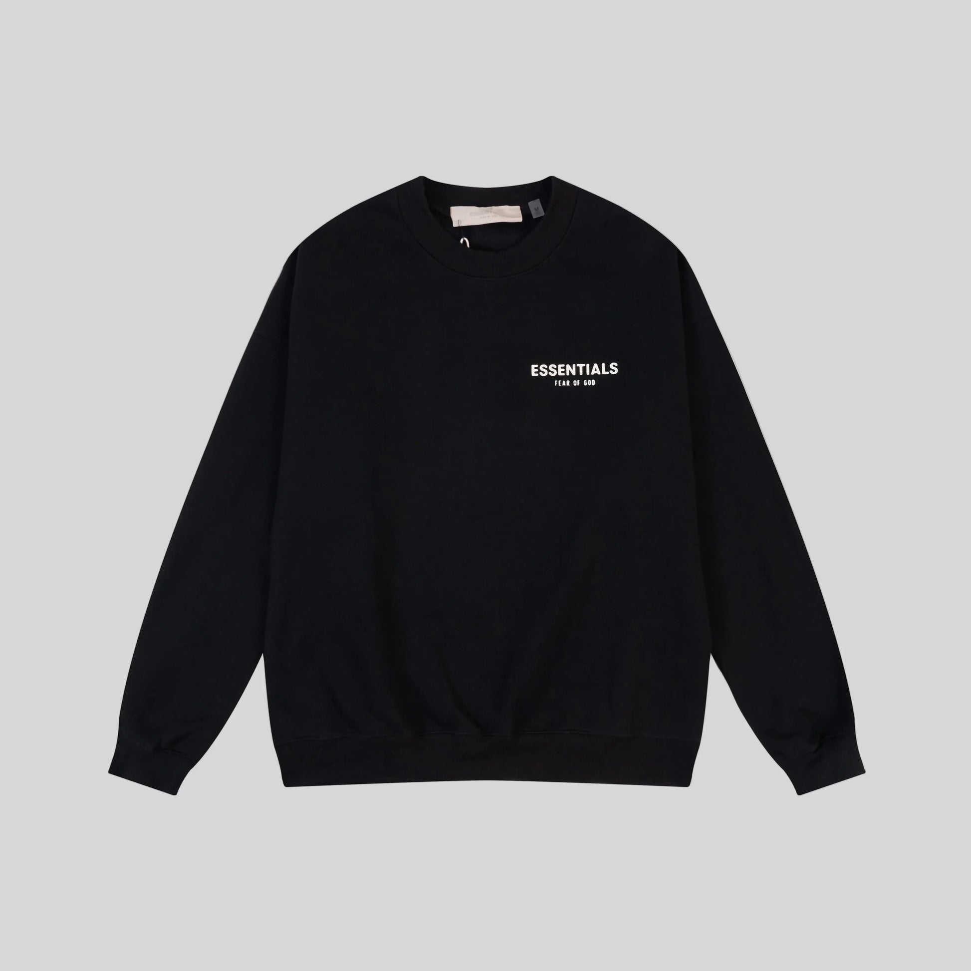 essentials black sweatshirt relaxed fit streetwear