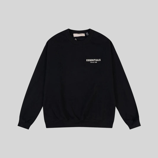essentials black sweatshirt relaxed fit streetwear