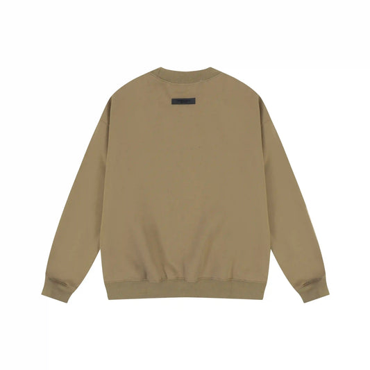 essentials dark beige crewneck sweatshirt soft fleece casual