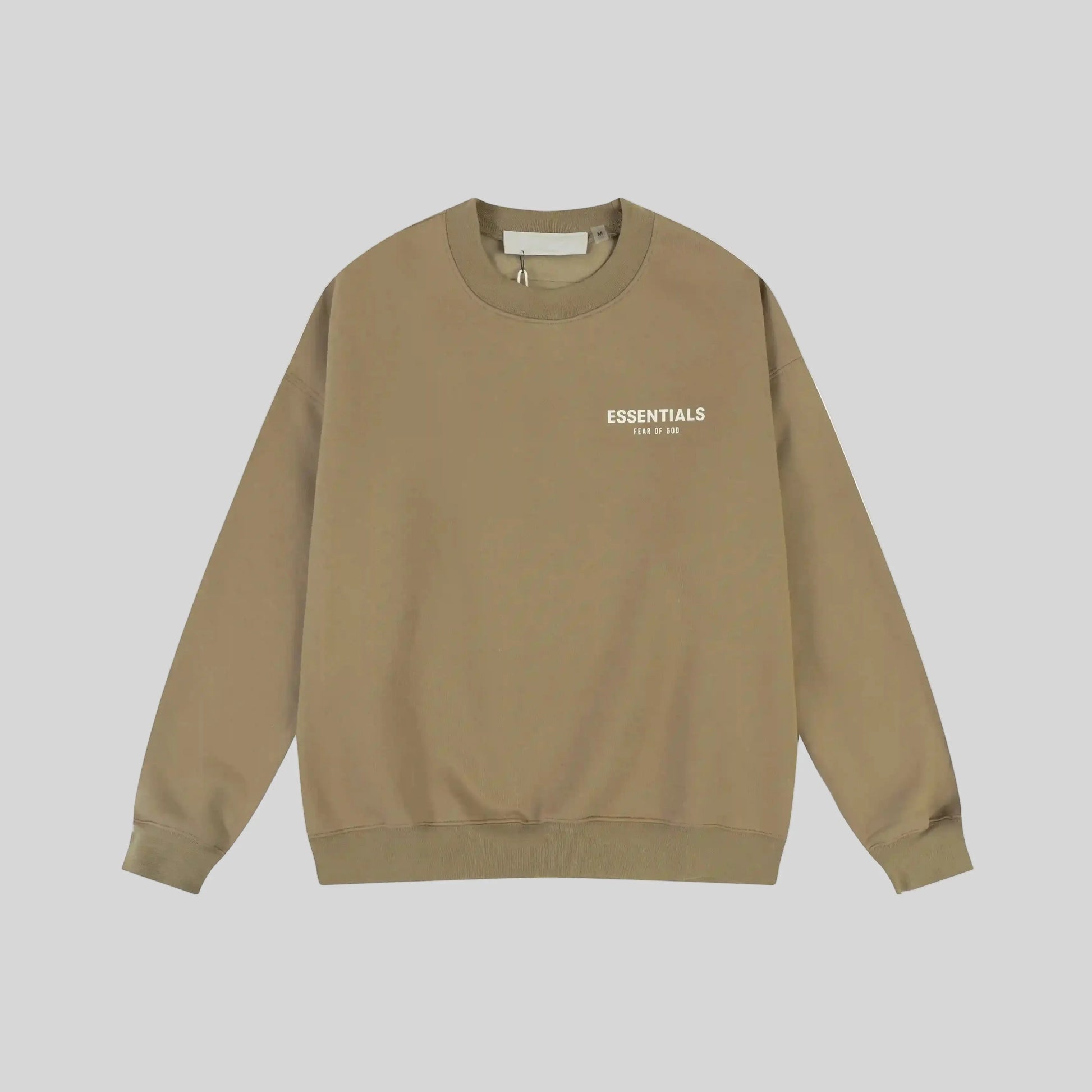 essentials dark beige sweatshirt relaxed fit streetwear