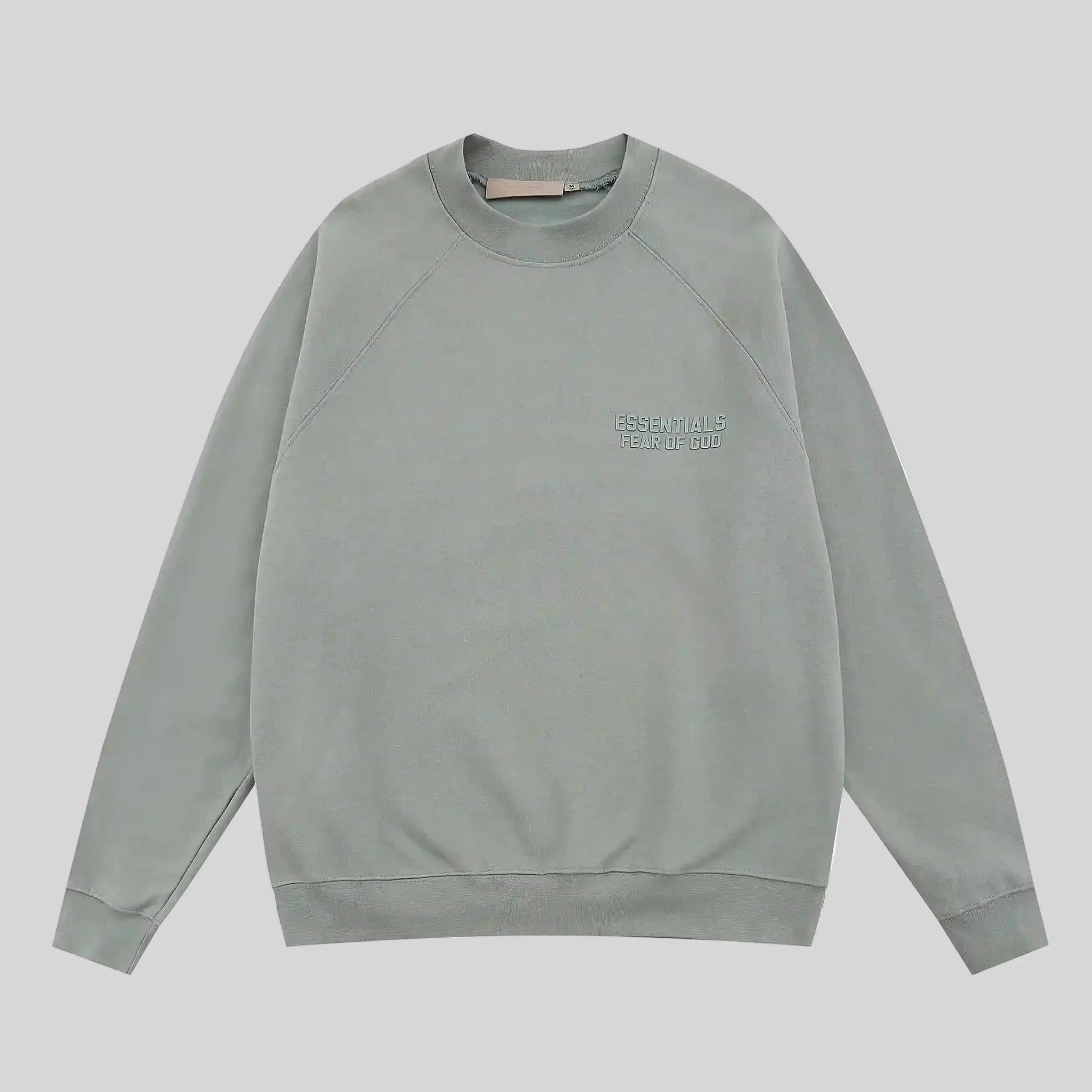 essentials heathered grey sweatshirt relaxed fit streetwear