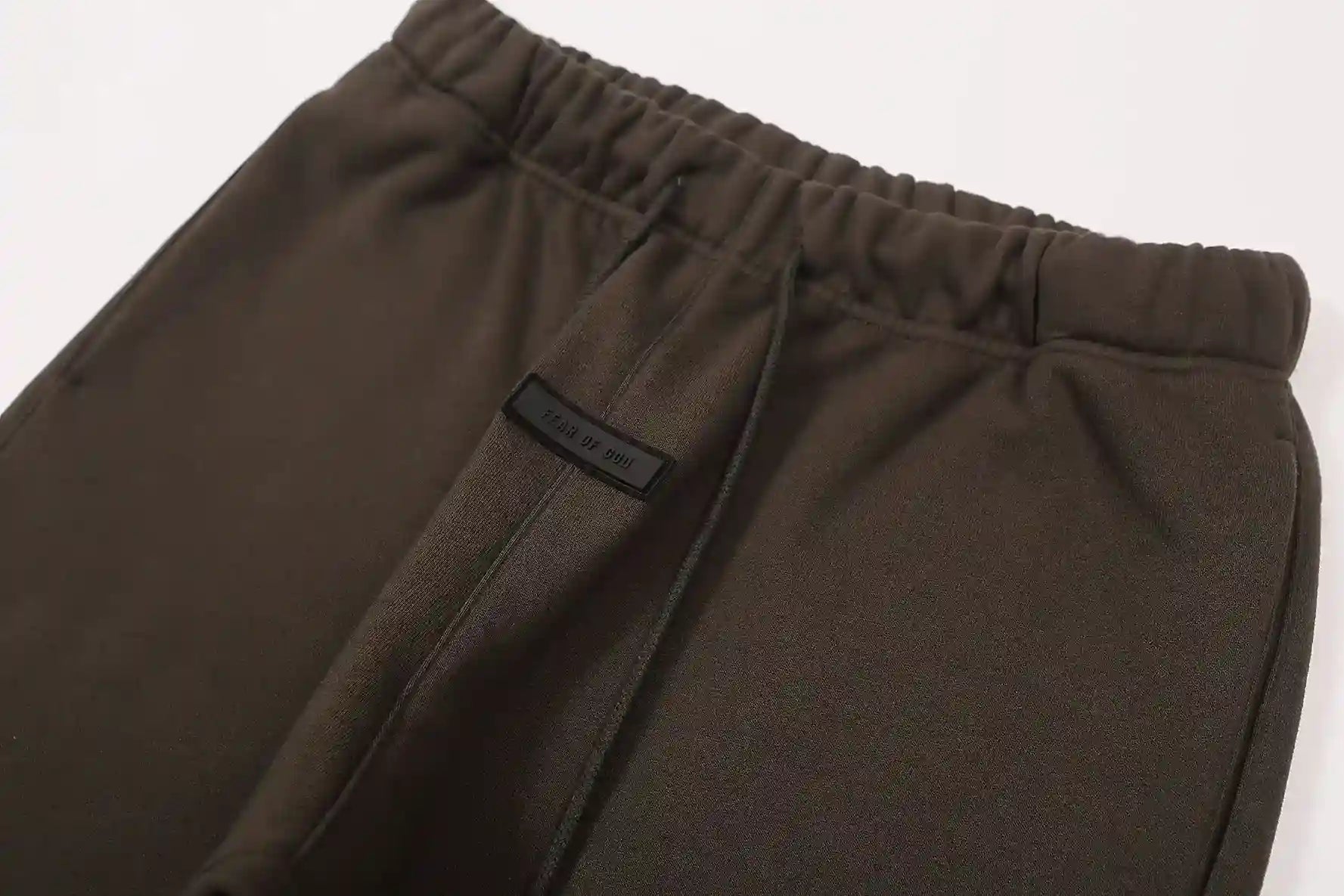 Fear of God Essentials english walnut tracksuit back view crewneck and joggers