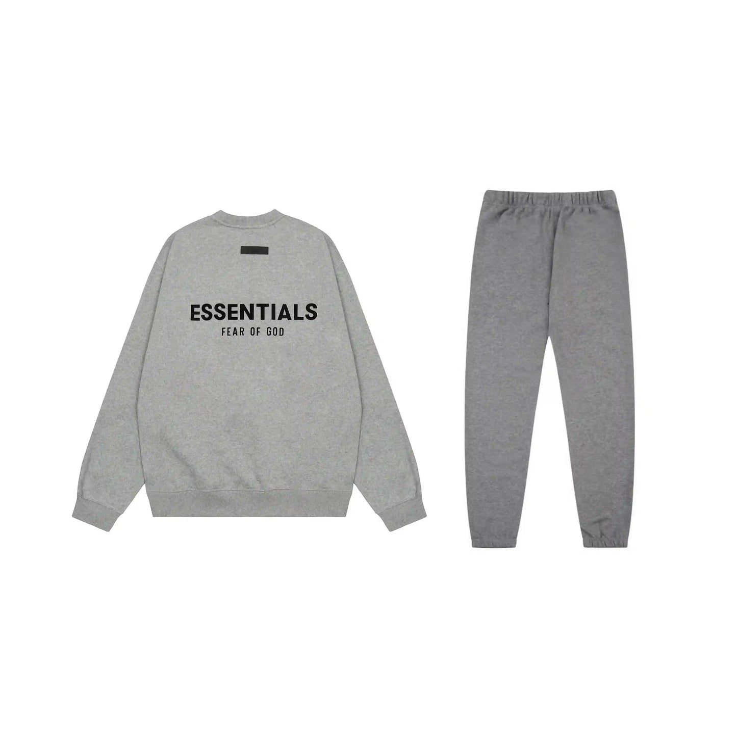 Fear of God Essentials Dark Heather Oatmeal hoodie set hoodie and jogger set