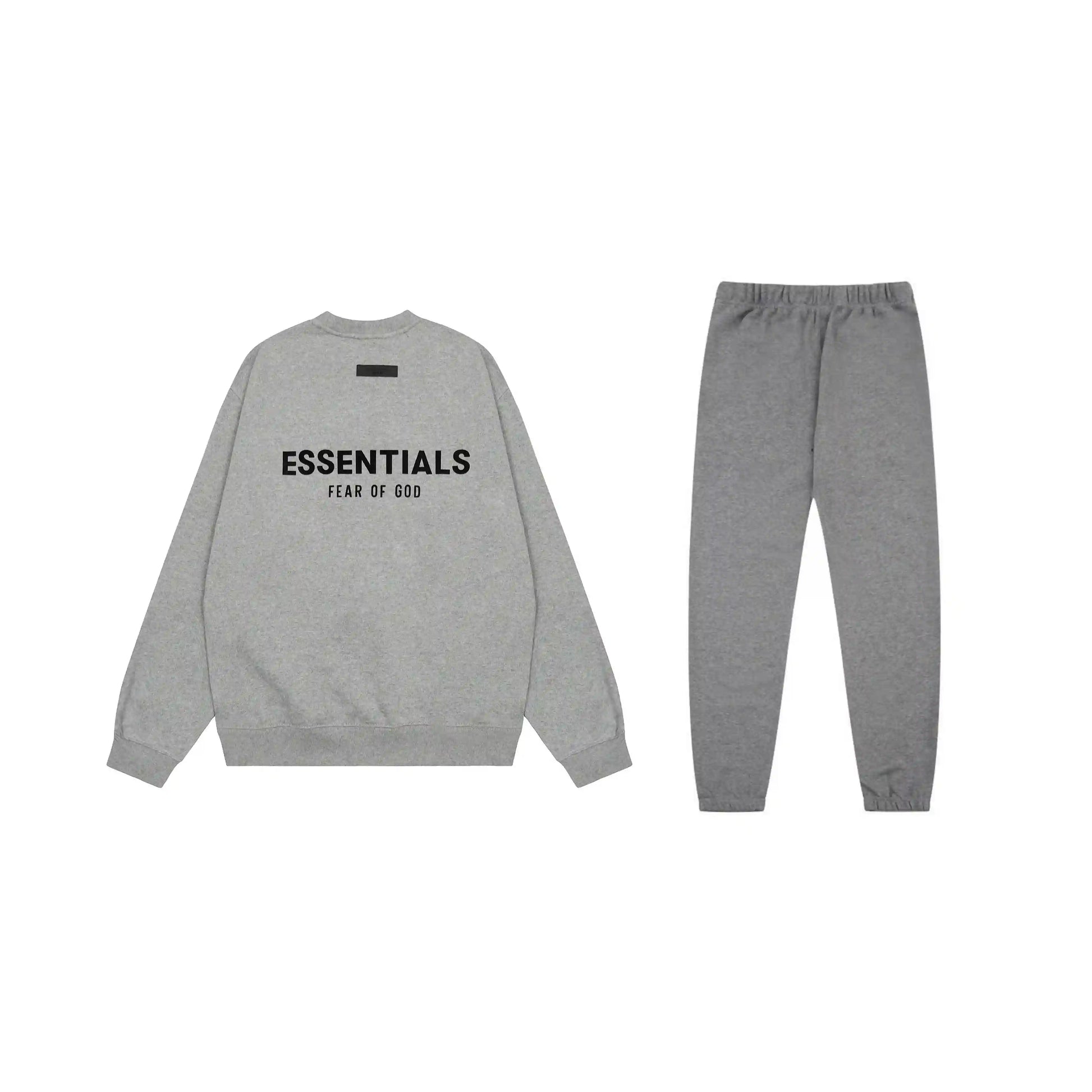 Fear of God Essentials Dark Heather Oatmeal hoodie set hoodie and jogger set