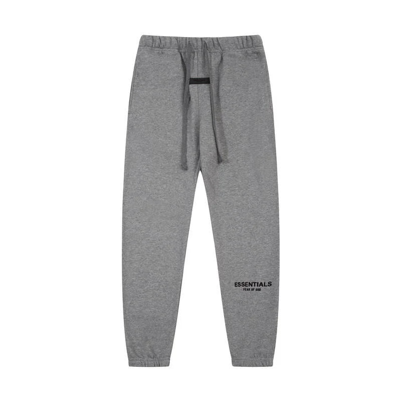 Essentials Dark Heather Oatmeal Hoodie Set back view – Fear of God set