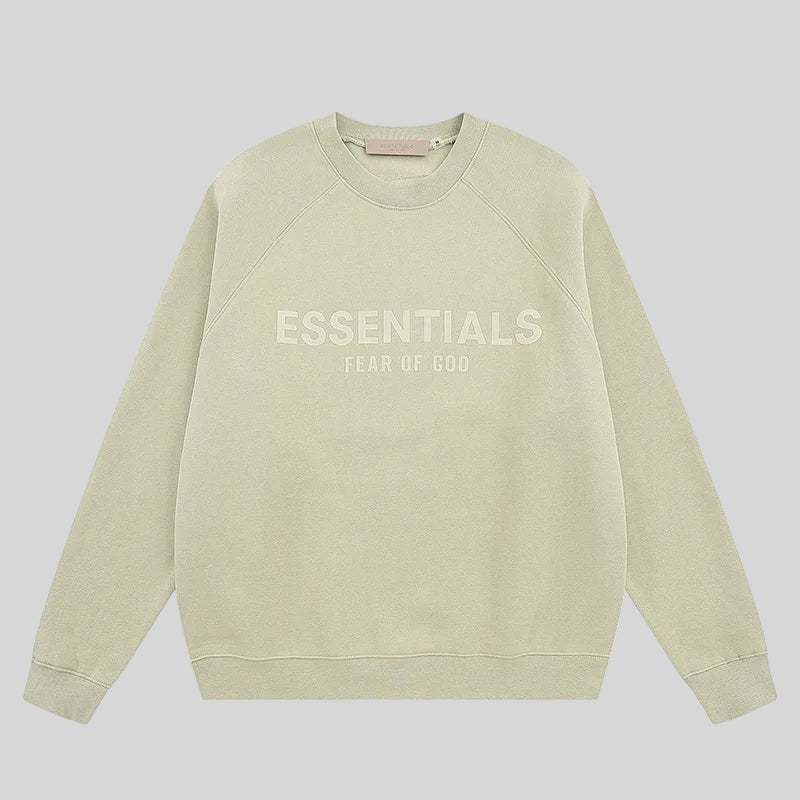 Grey Sweatshirt Essentials Clothing Pastel Front