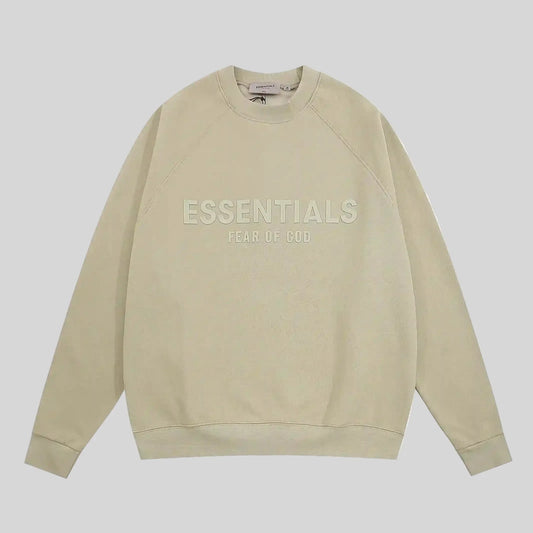 essentials heathered grey sweatshirt relaxed fit streetwear