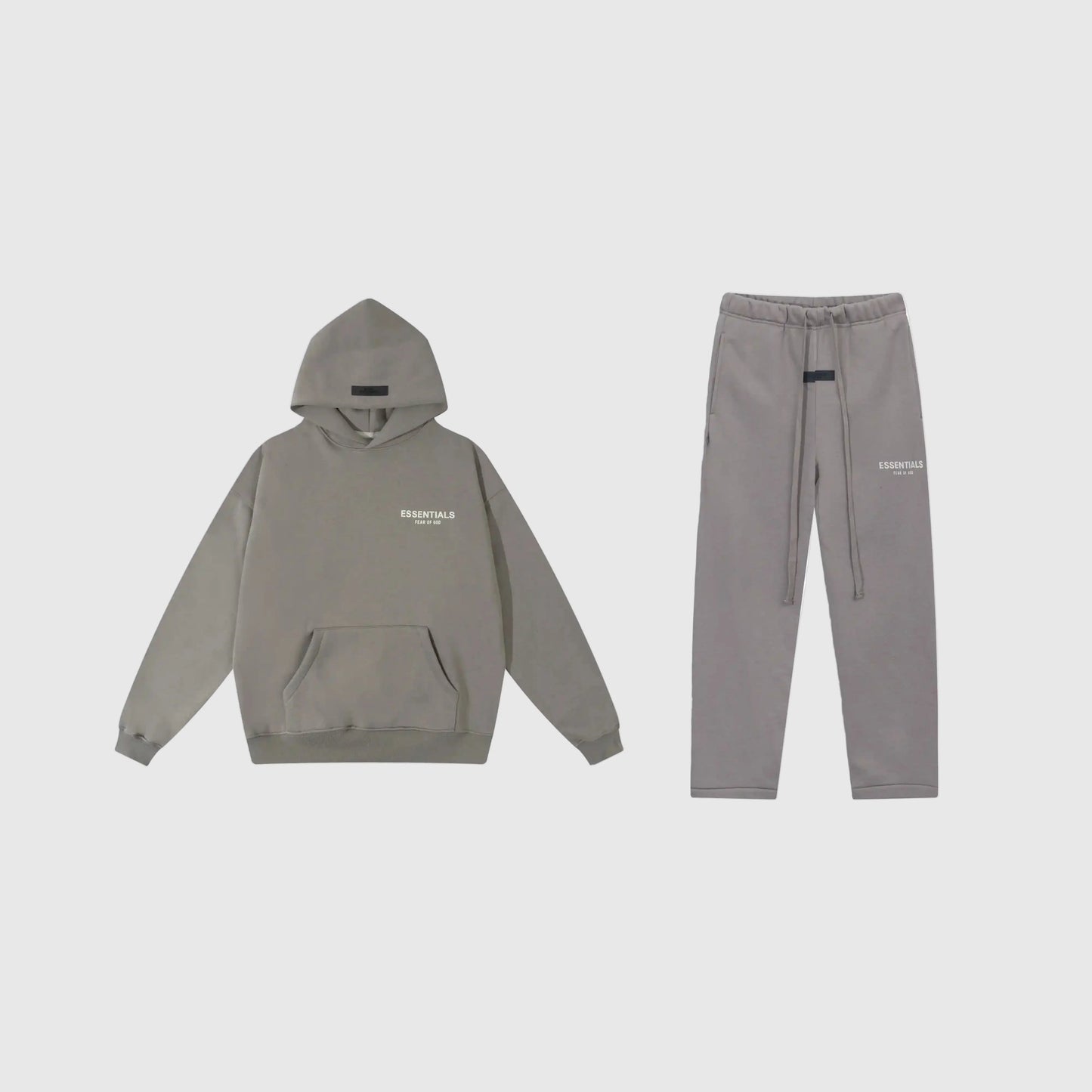 Essentials grey daily comfort fleece tracksuit set with relaxed fit by Fear Of God
