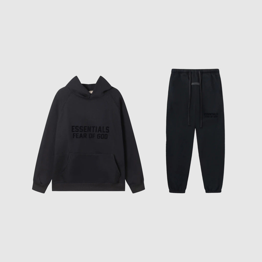 Hooded FEAR OF GOD ESSENTIALS Clothing Black Longsleeve Tracksuit 1
