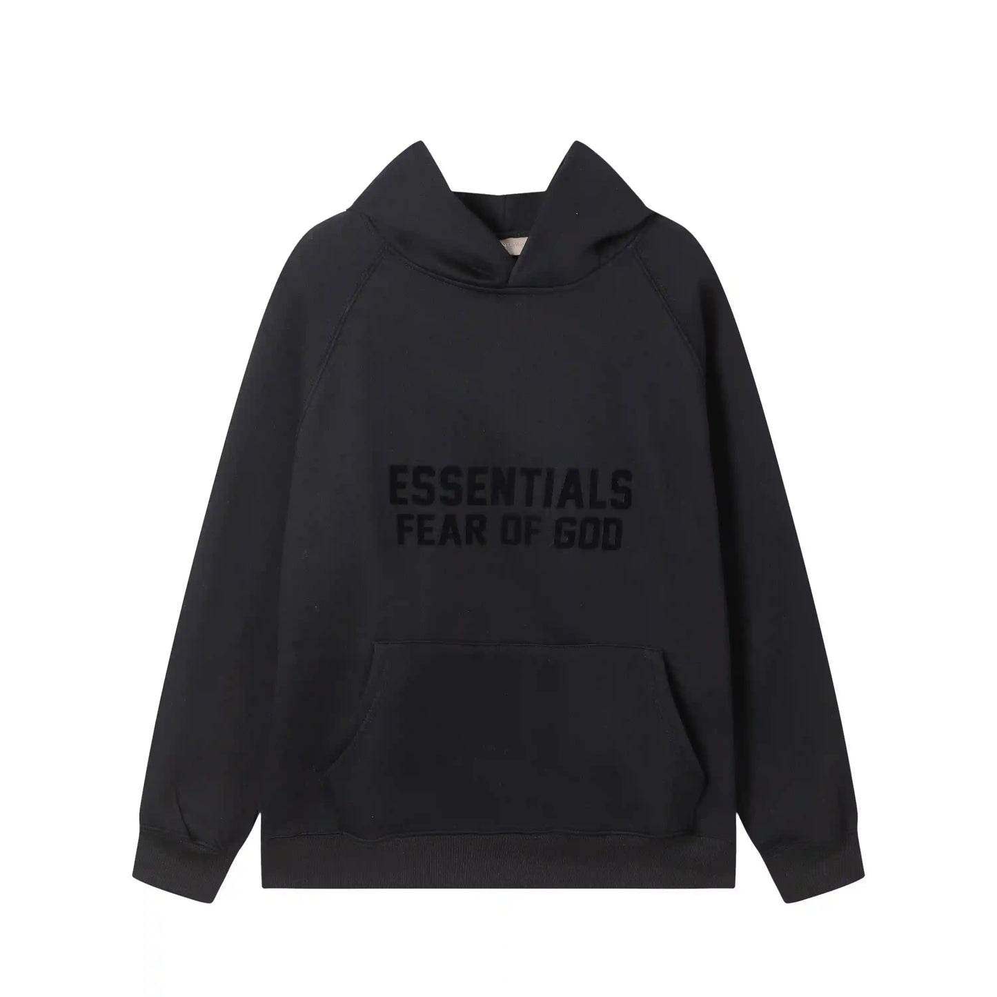 Essentials black timeless comfort fleece joggers with elastic waistband comfort by Fear Of God